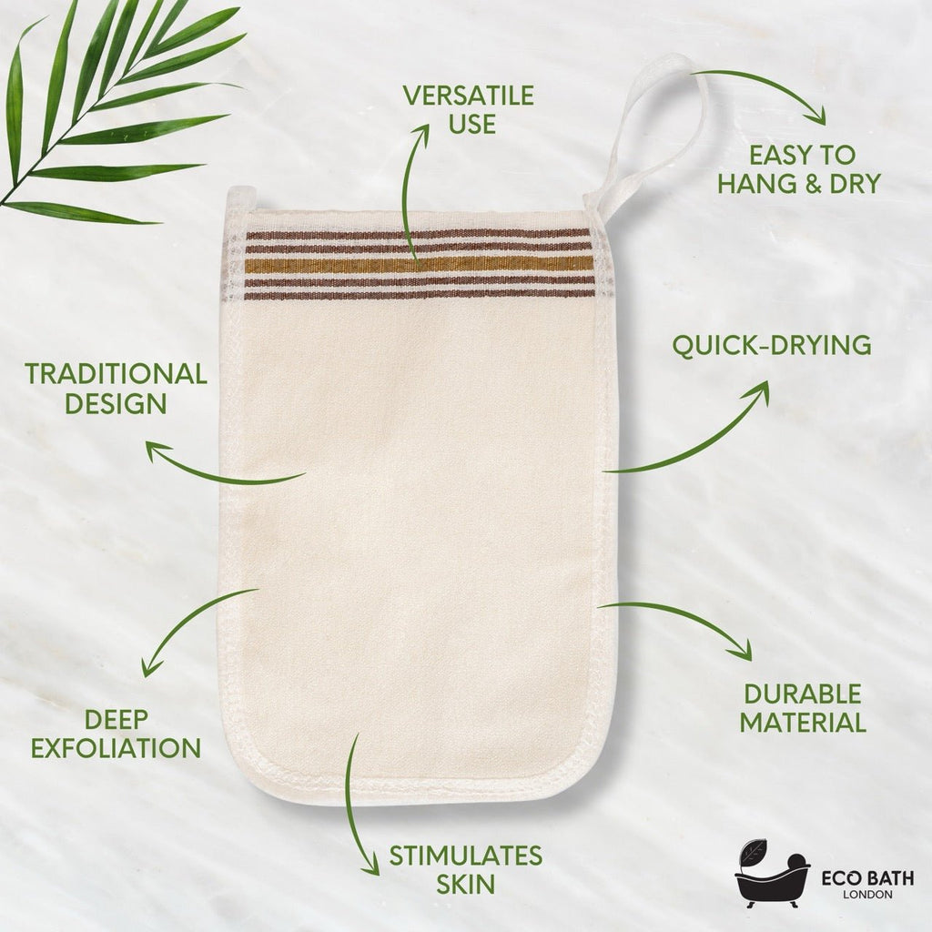Eco Bath London Turkish Bath Mitt Fine Texture - Skin Exfoliating Glove by Eco Bath London | The Hackers Market