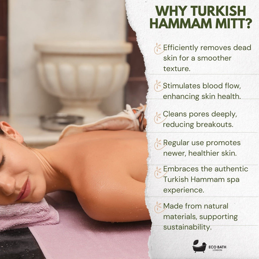 Eco Bath London Turkish Bath Mitt Fine Texture - Skin Exfoliating Glove by Eco Bath London | The Hackers Market