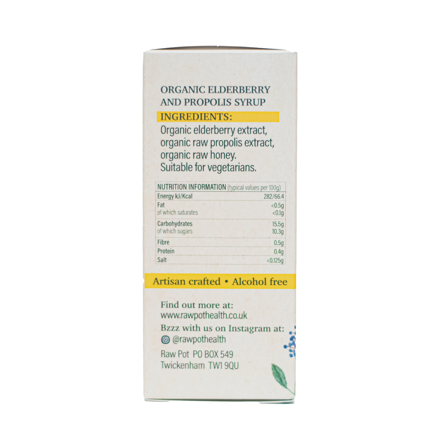 Organic Elderberry and Propolis Syrup