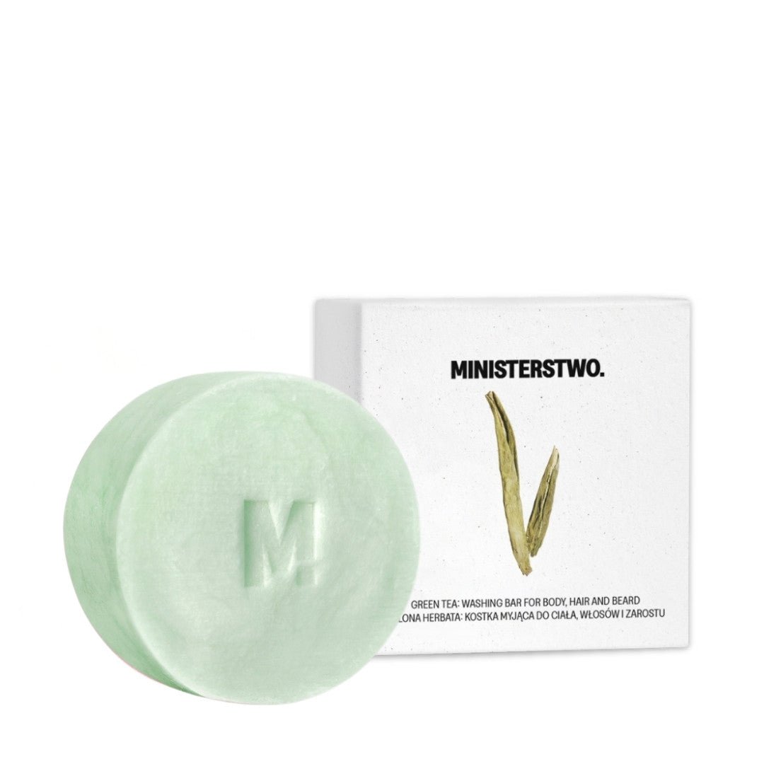 GREEN TEA: Washing Bar for body, hair & beard 85g by MINISTERSTWO | The Hackers Market