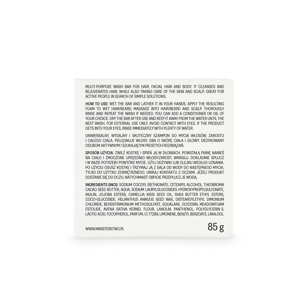 GREEN TEA: Washing Bar for body, hair & beard 85g by MINISTERSTWO | The Hackers Market