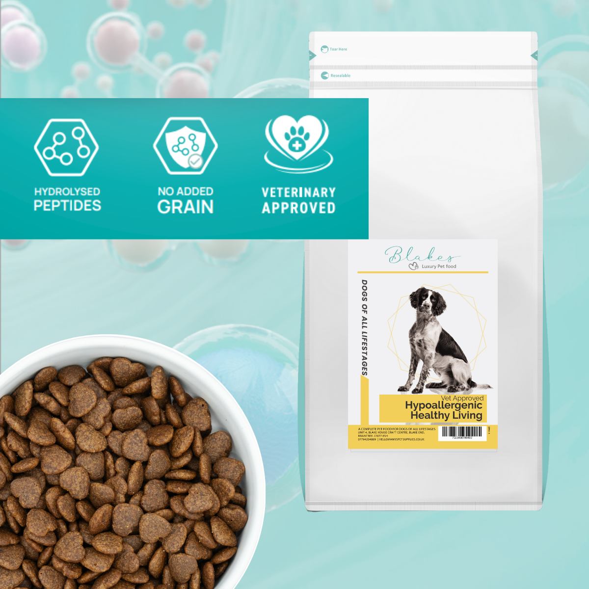 Blake’s Luxury Pet Food Peptide+ Hydrolysed Dog Food – All Lifestages Healthy Living (Hypoallergenic)