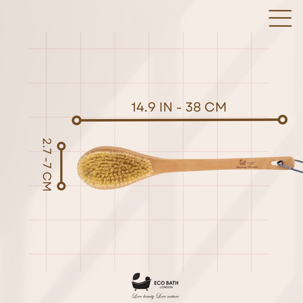 Natural Sisal or Bristle Body Brush for Dry Brushing and Showers by Eco Bath London | The Hackers Market