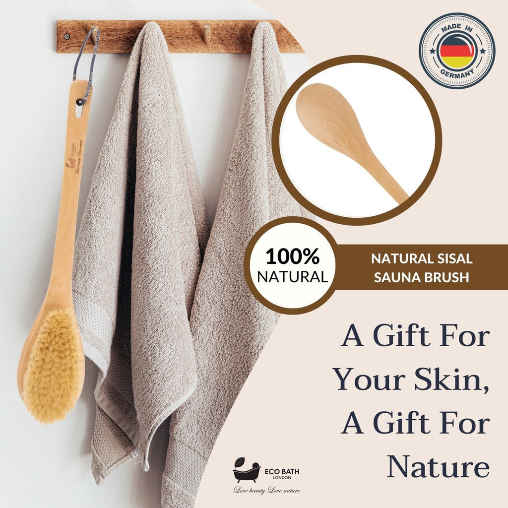 Natural Sisal or Bristle Body Brush for Dry Brushing and Showers by Eco Bath London | The Hackers Market