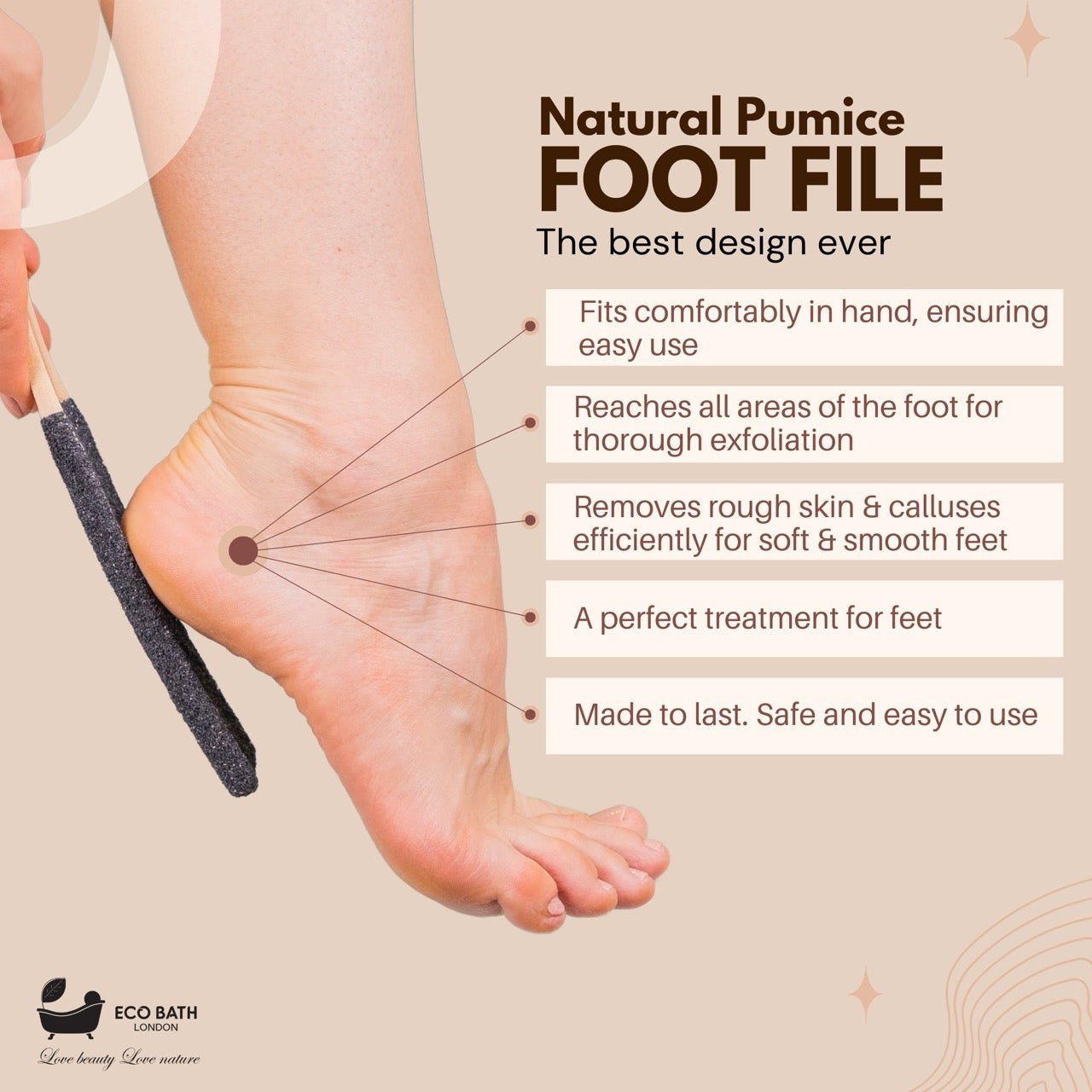 Natural Pumice Foot File - Black