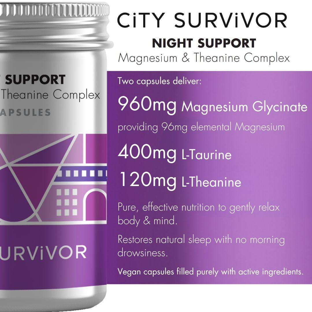 City Survivor Night Support - Magnesium and L-Theanine supplement by City Survivor | The Hackers Market