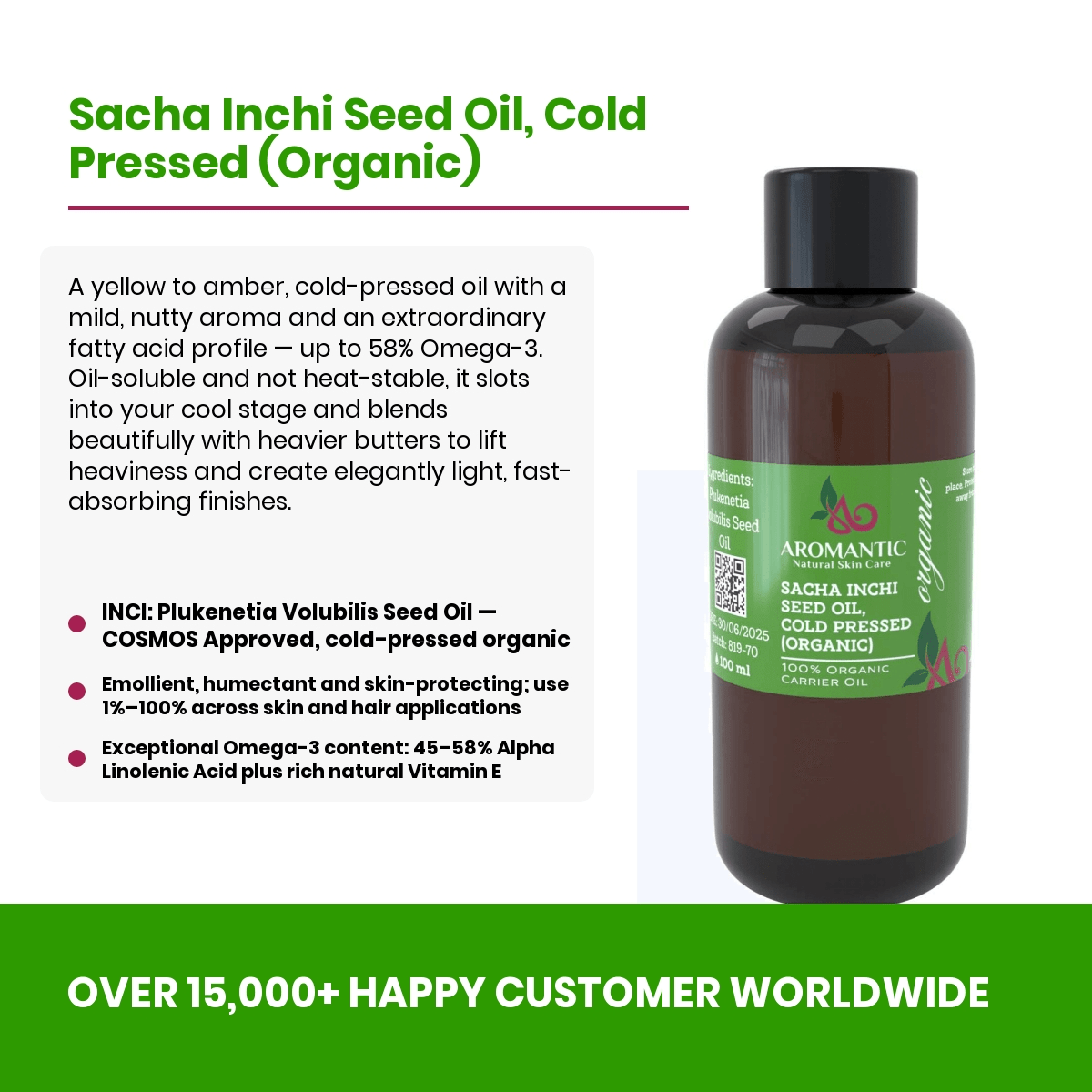 Organic Sacha Inchi Seed Oil