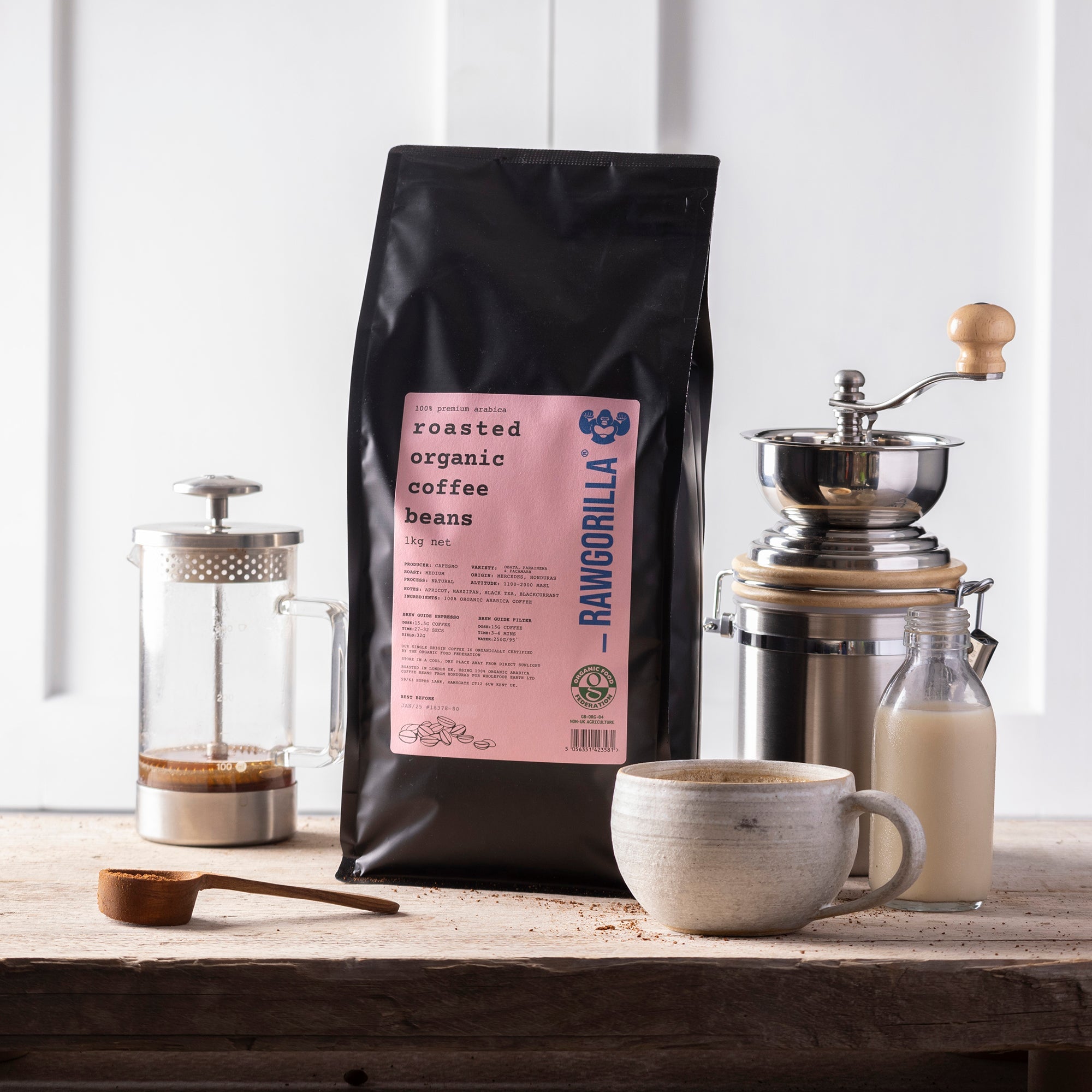 Roasted Organic Whole Coffee Beans - 1kg - RAWGORILLA by RawGorilla | The Hackers Market