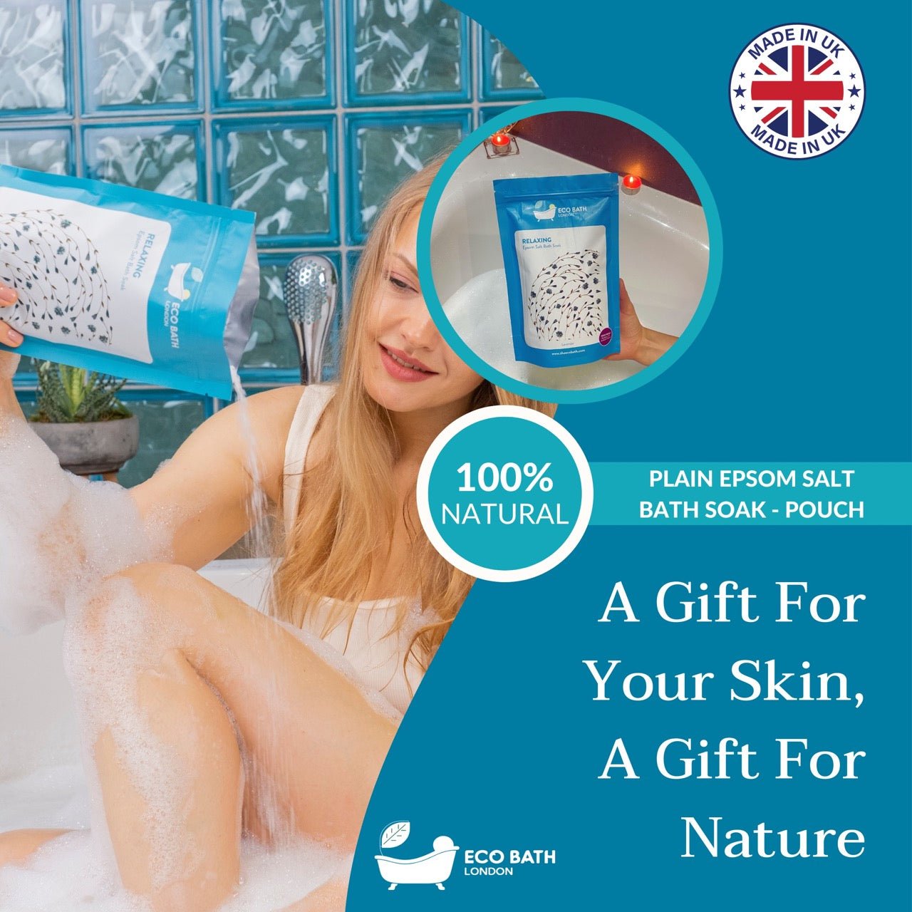 Eco Bath London Relaxing Epsom Salt Bath Soak - Pouch