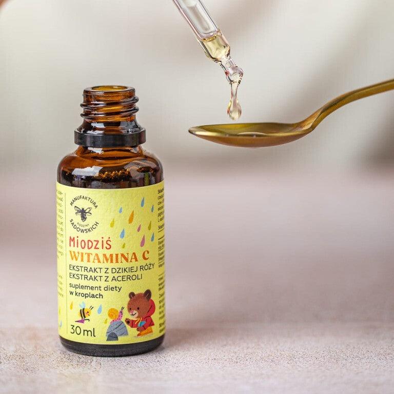 Natural Drops Vitamin C for Kids - Honey Bear 30ml by The Sadowski Family | The Hackers Market