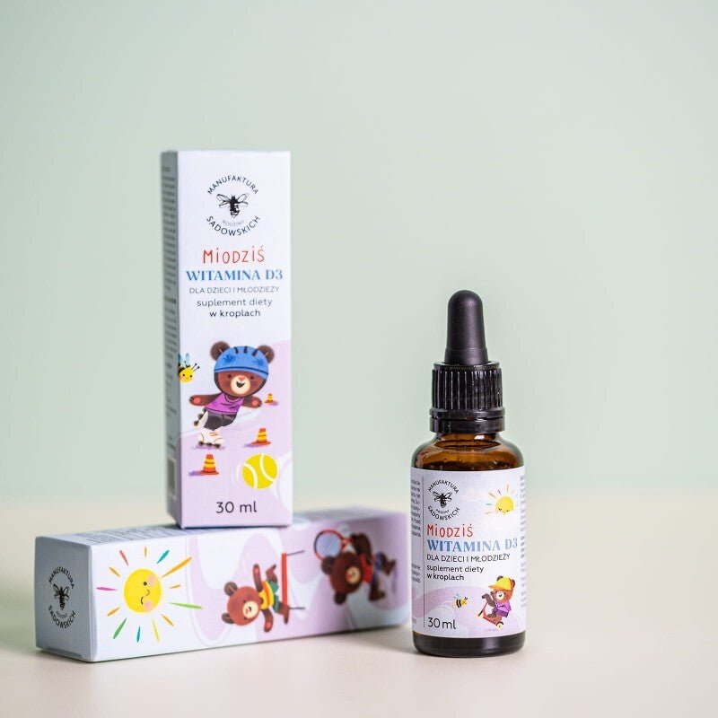 Natural Drops Vitamin D3 for Kids - Honey Bear 30ml by The Sadowski Family | The Hackers Market