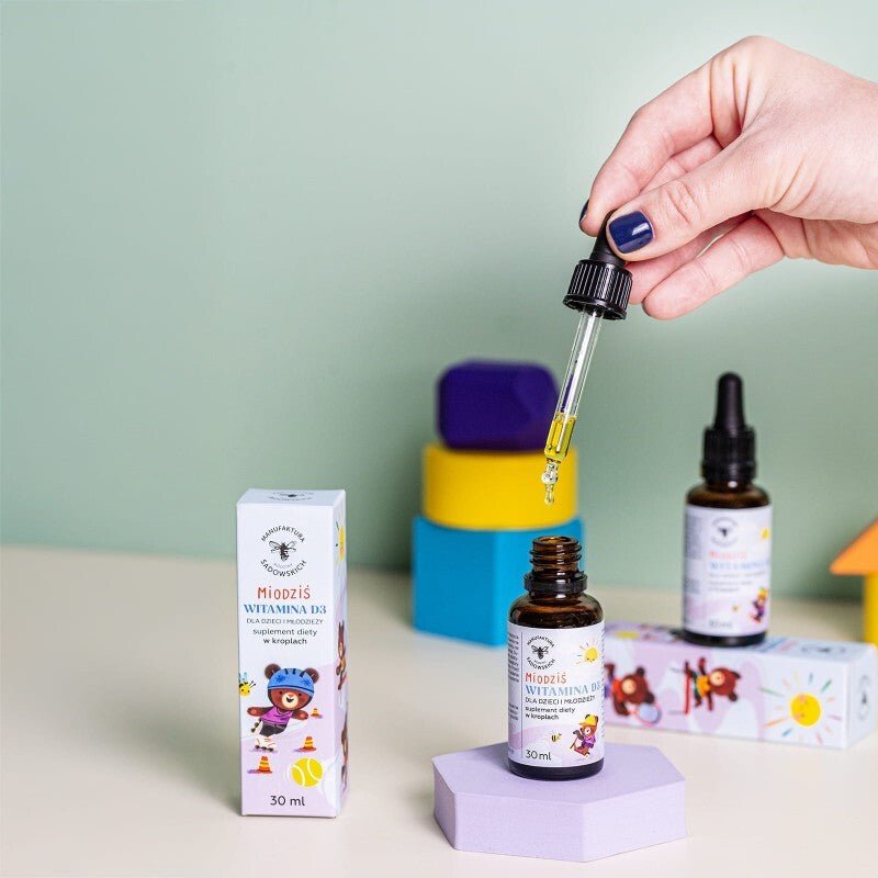 Natural Drops Vitamin D3 for Kids - Honey Bear 30ml by The Sadowski Family | The Hackers Market
