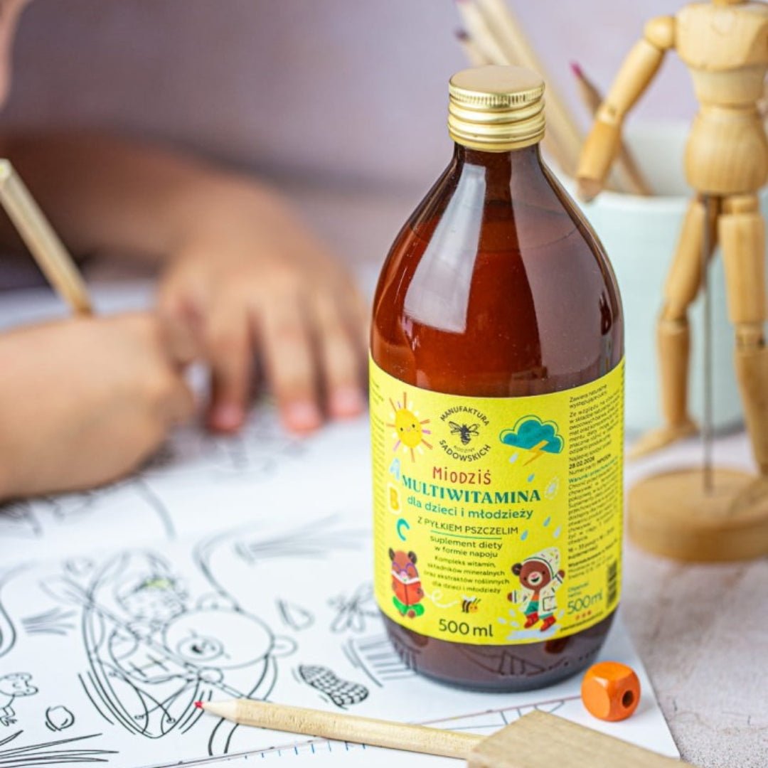 Natural Multivitamin for Kids and Teenagers - Bee Pollen Honey Bear 500ml by The Sadowski Family | The Hackers Market