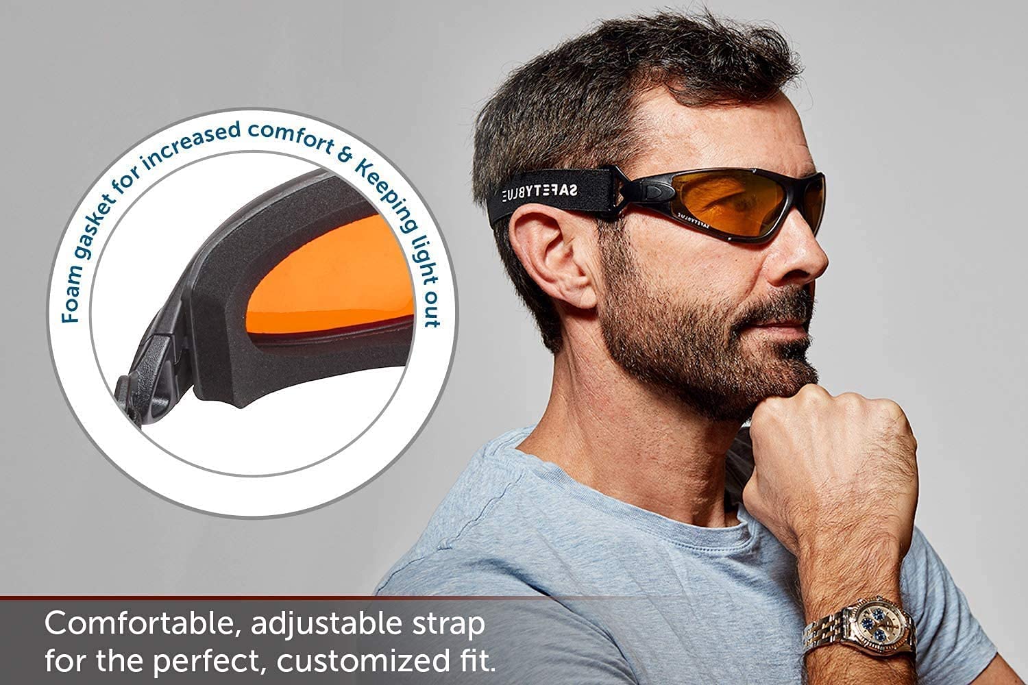 SafetyBlue Sleep Savior Deluxe Amber Lens Glasses – Blue & Green Light Blocking by Safety Blue | The Hackers Market