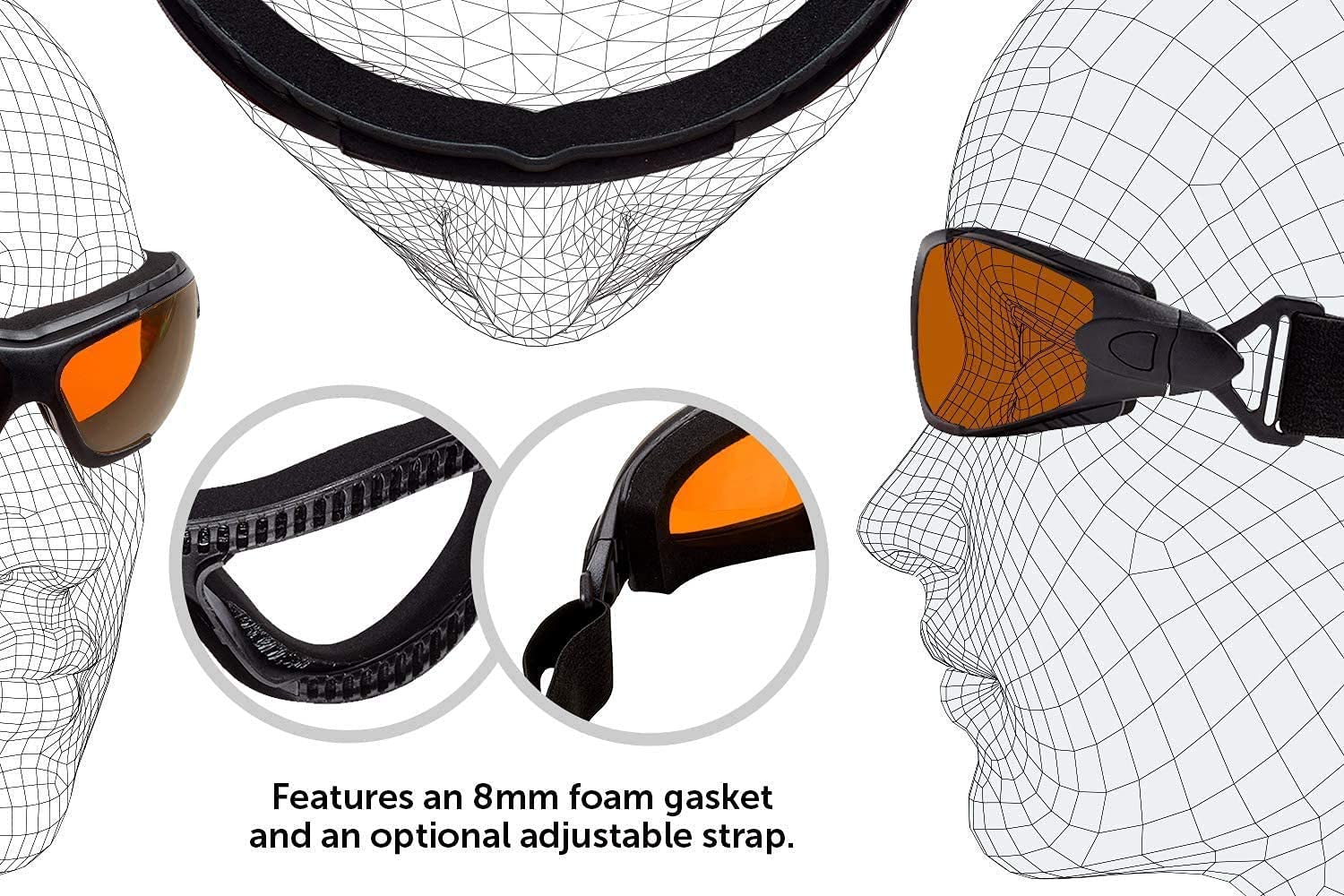 SafetyBlue Sleep Savior Deluxe Amber Lens Glasses – Blue & Green Light Blocking by Safety Blue | The Hackers Market