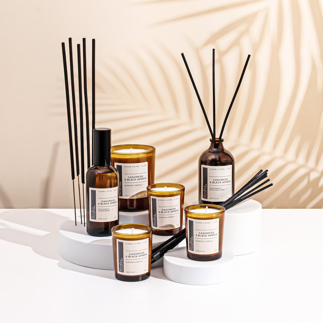 Cashmere & Black Amber Home Fragrance Collection