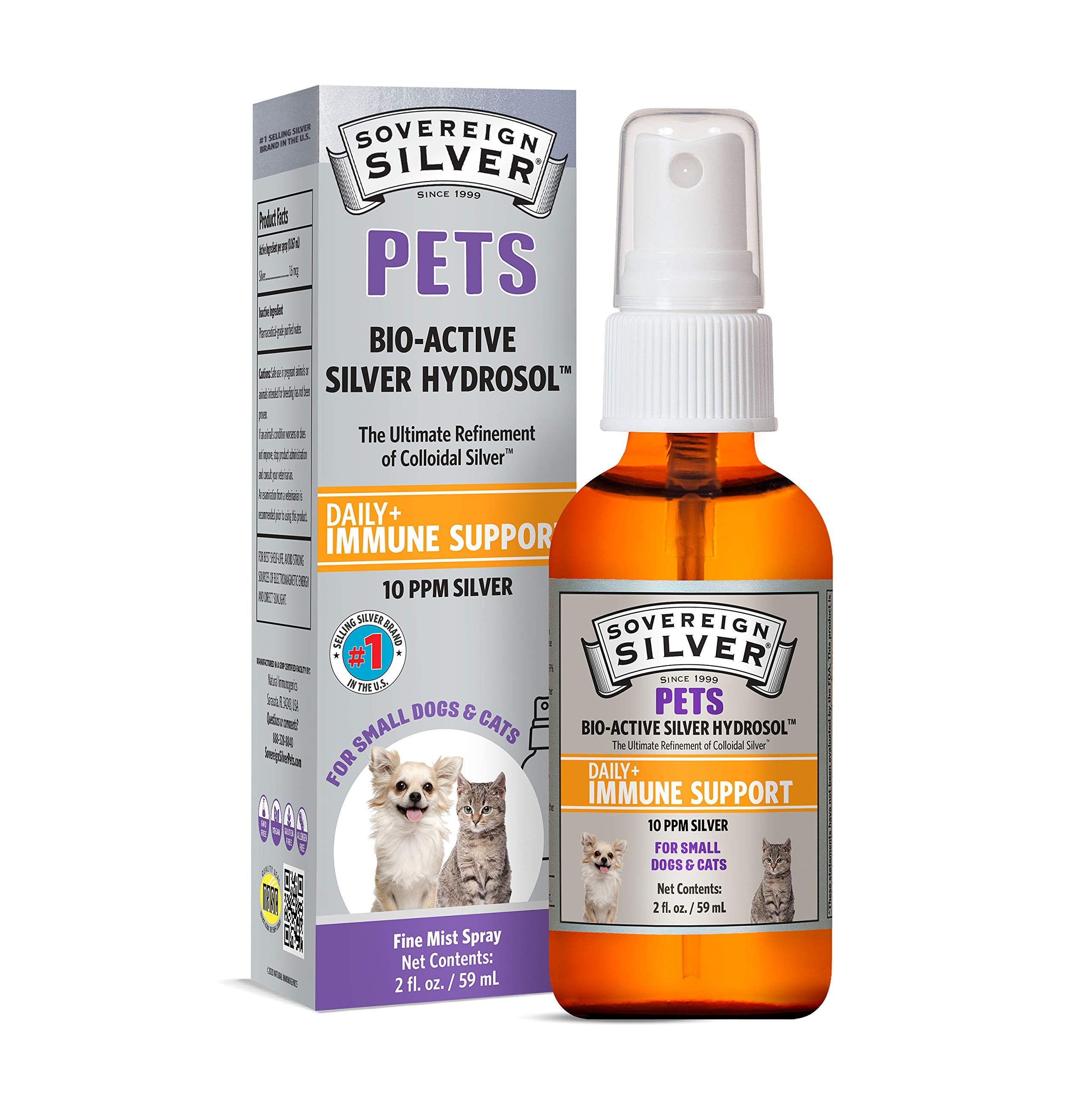 Sovereign Silver Pets Immune Support – 10 ppm Colloidal Silver Hydrosol, 2 oz Fine Mist by Sovereign | The Hackers Market