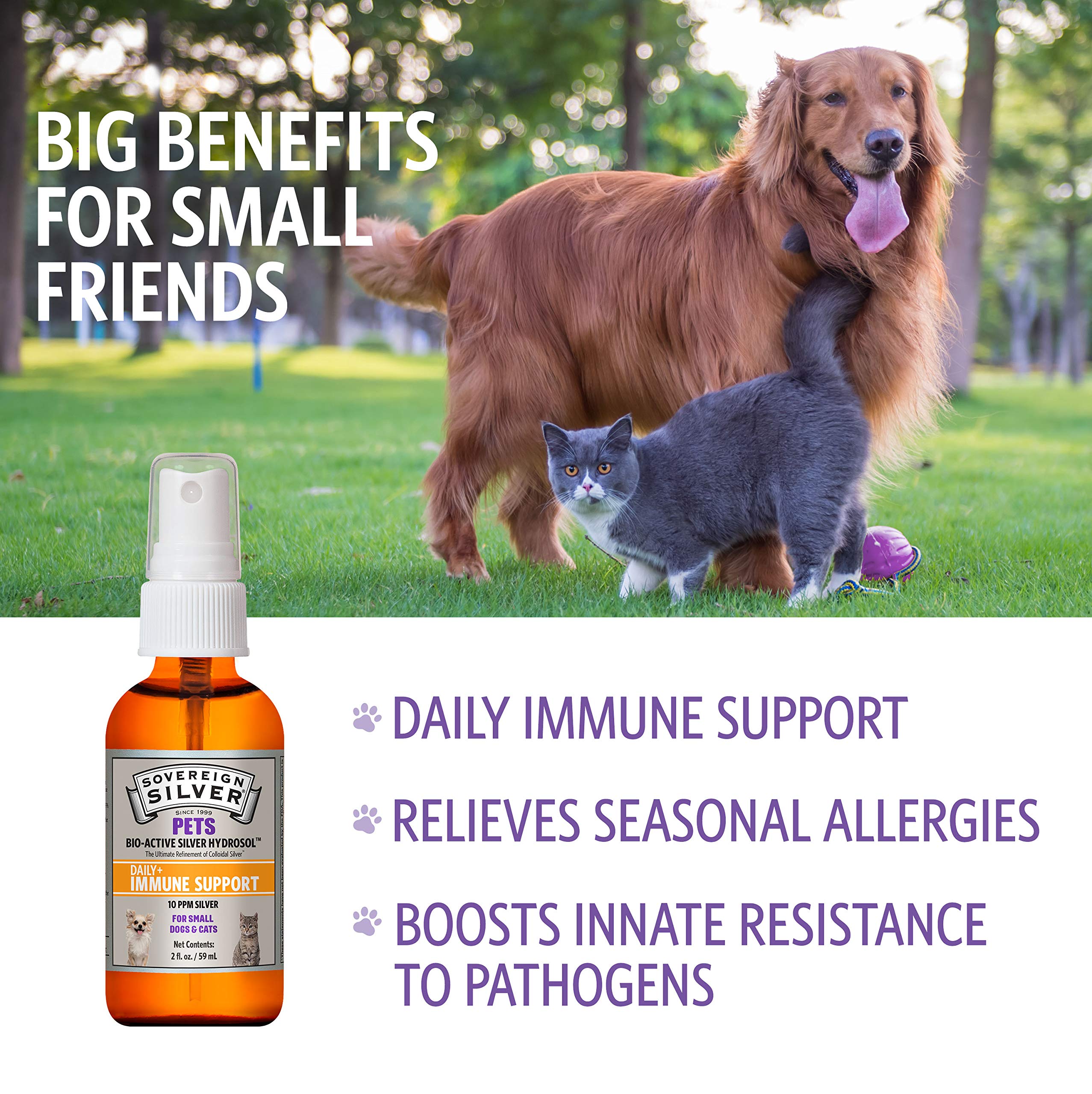 Sovereign Silver Pets Immune Support – 10 ppm Colloidal Silver Hydrosol, 2 oz Fine Mist by Sovereign | The Hackers Market