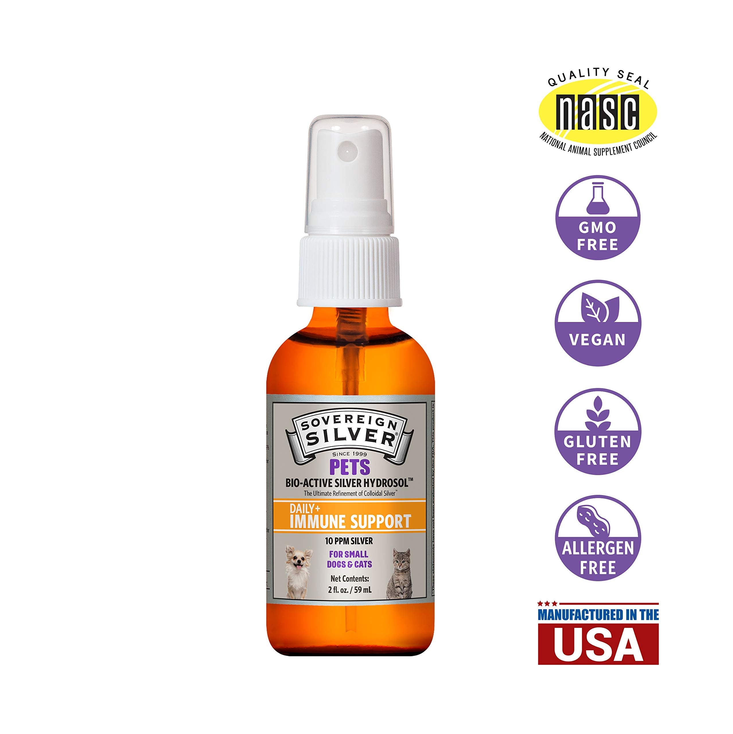 Sovereign Silver Pets Immune Support – 10 ppm Colloidal Silver Hydrosol, 2 oz Fine Mist by Sovereign | The Hackers Market