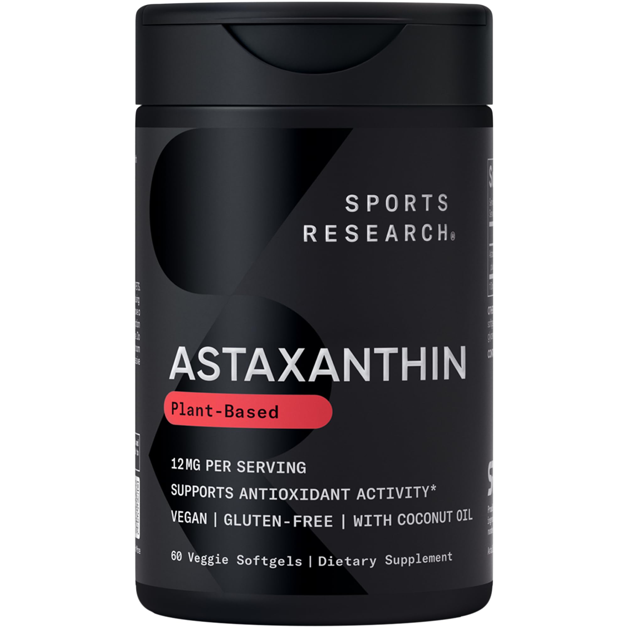 Sports Research Triple Strength Vegan Astaxanthin 12mg - Algae-Based, Non-GMO, 60 Softgels by Sports Research | The Hackers Market