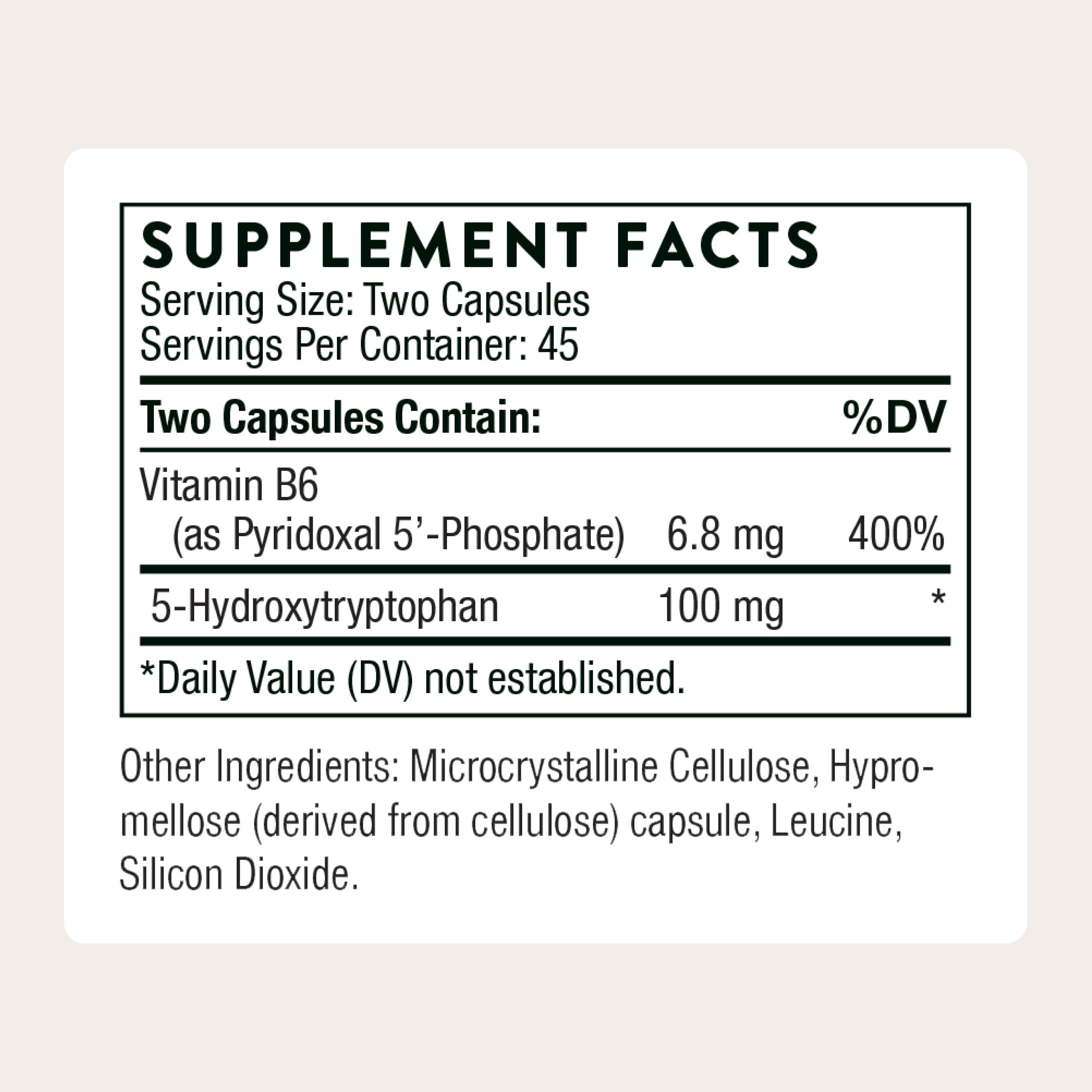 THORNE 5-HTP with Vitamin B6 — Sleep, Stress & Craving Support | Gluten, Dairy & Soy Free | 90 Capsules