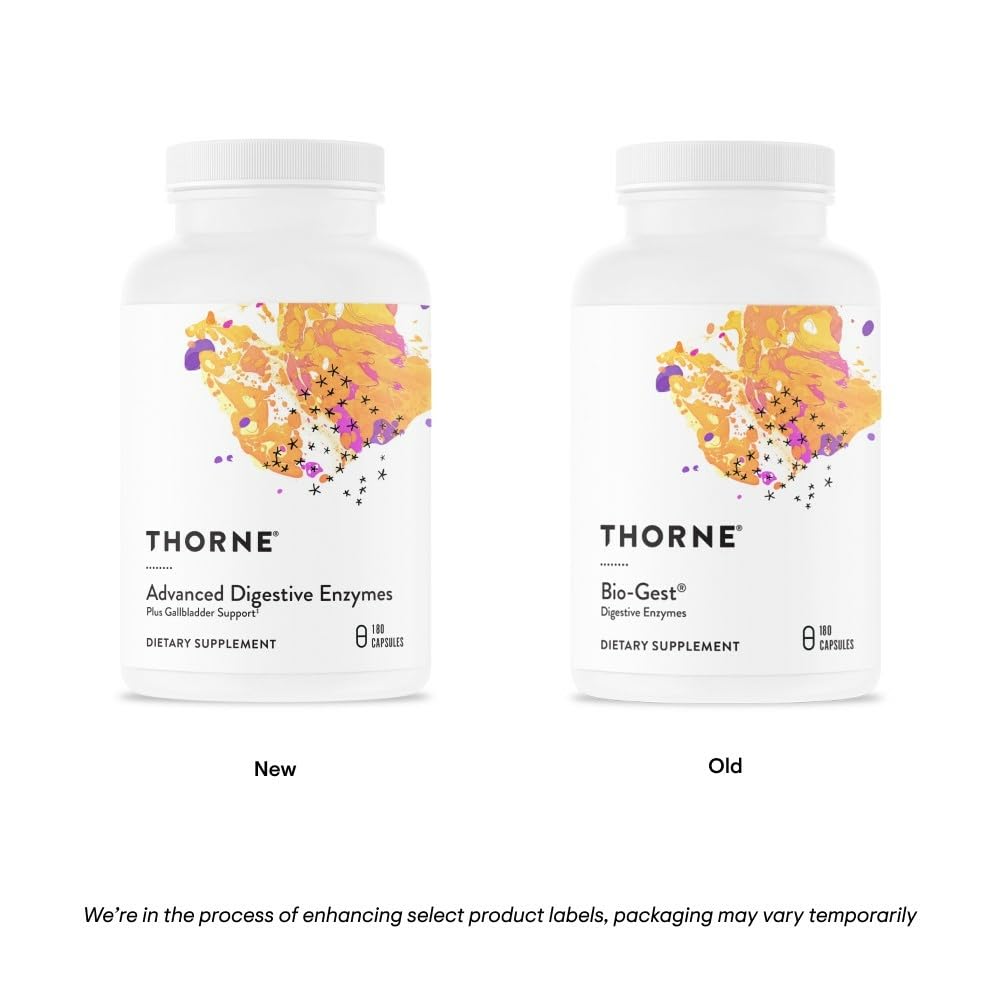 THORNE Advanced Digestive Enzymes – Gut Health Support with Pepsin, Ox Bile & Pancreatin – 90 Servings