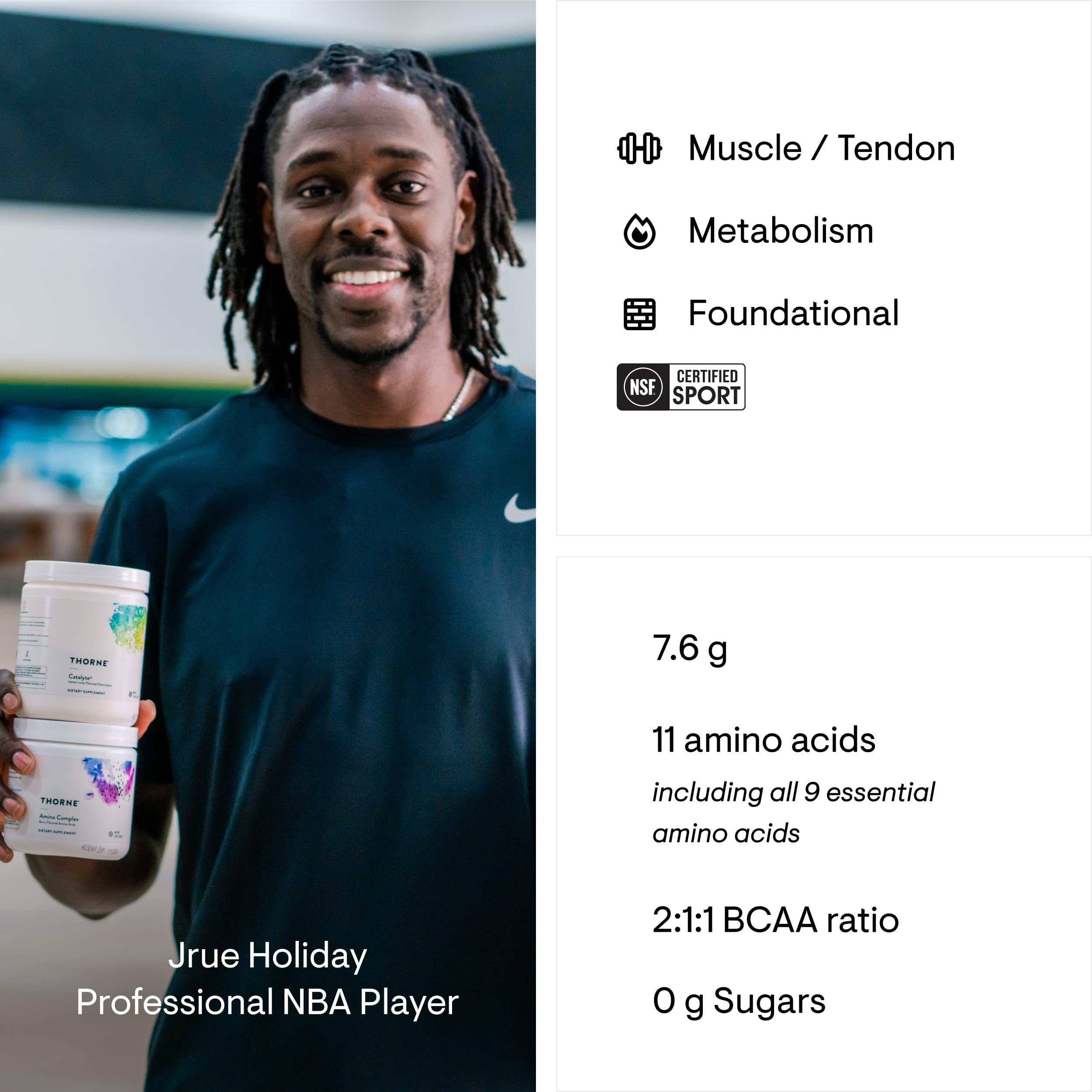 THORNE Amino Complex Clinically Validated EAA & BCAA Powder NSF Certified