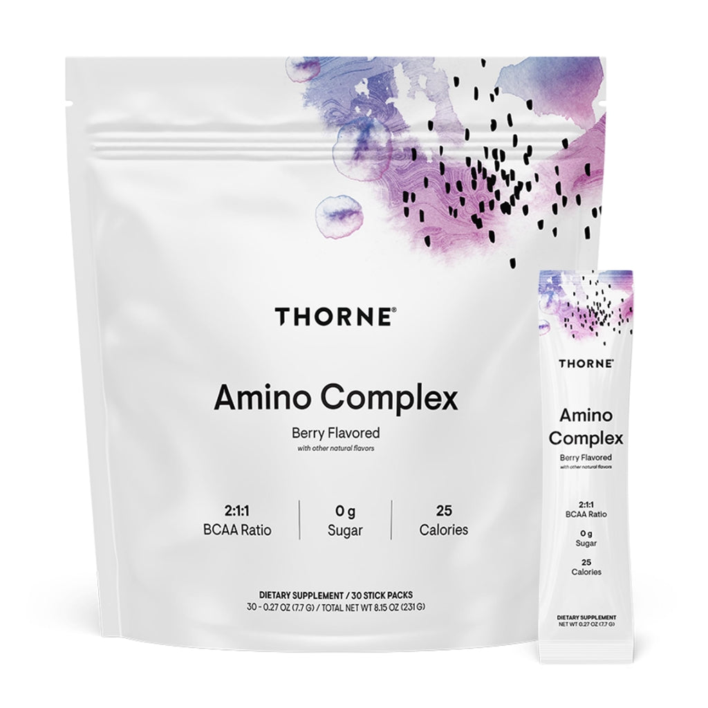 THORNE Amino Complex – Clinically Validated EAA & BCAA Powder for Pre/Post-Workout | NSF Certified for Sport | 30 Servings | Berry