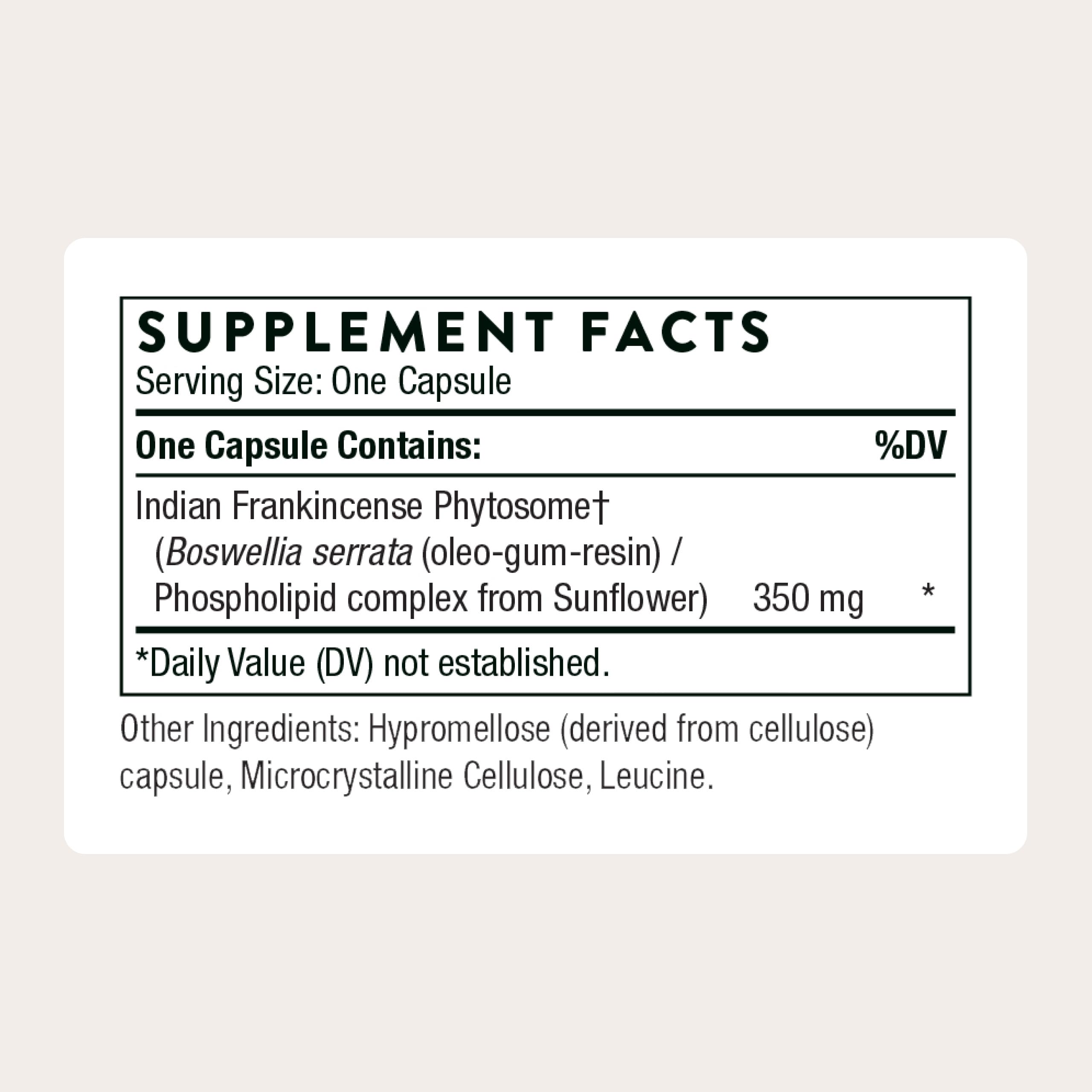THORNE Boswellia Phytosome - Indian Frankincense (Boswellia Extract) Supplement - 60 Capsules