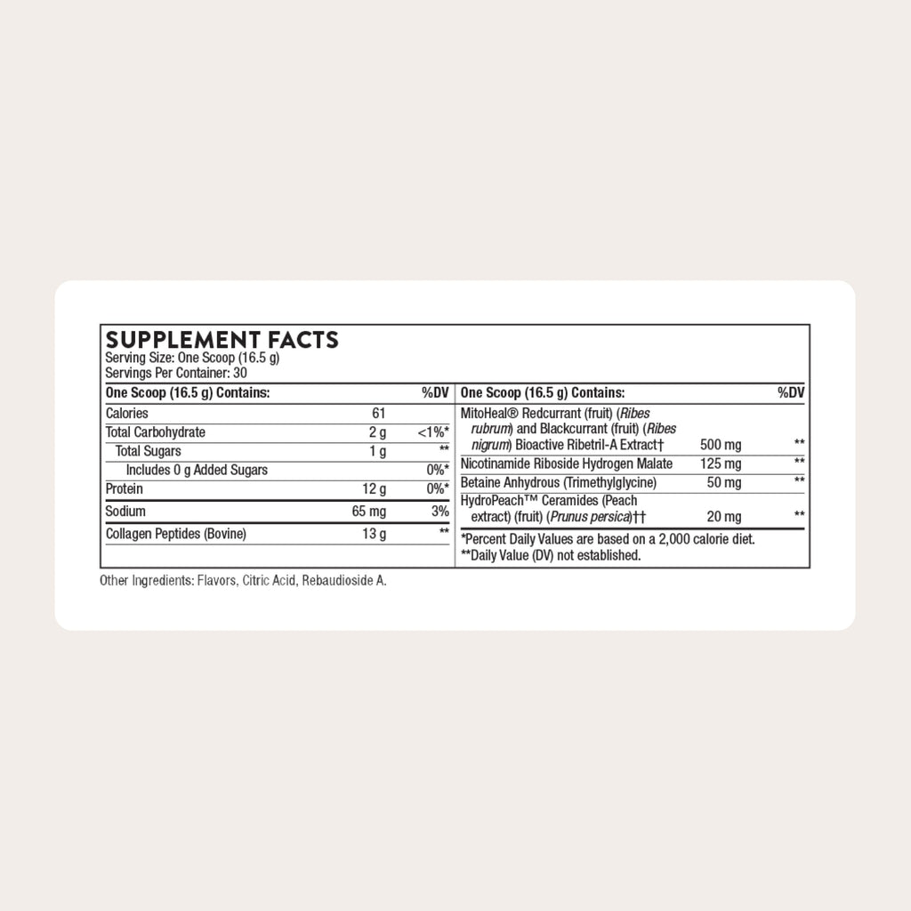 THORNE Collagen Plus – Collagen Peptides with Nicotinamide Riboside