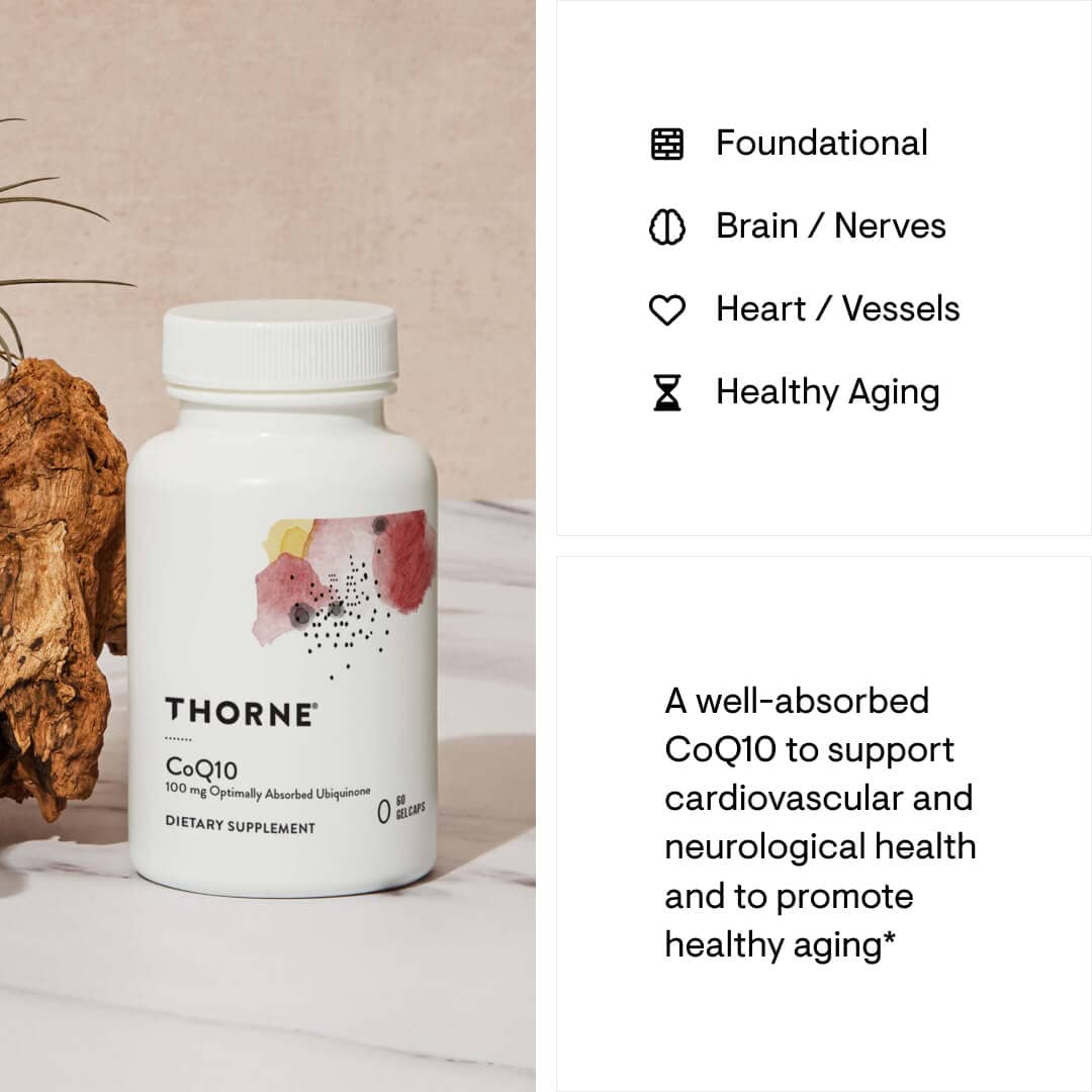 THORNE CoQ10 100mg | Optimally Absorbed Ubiquinone for Heart, Brain & Energy