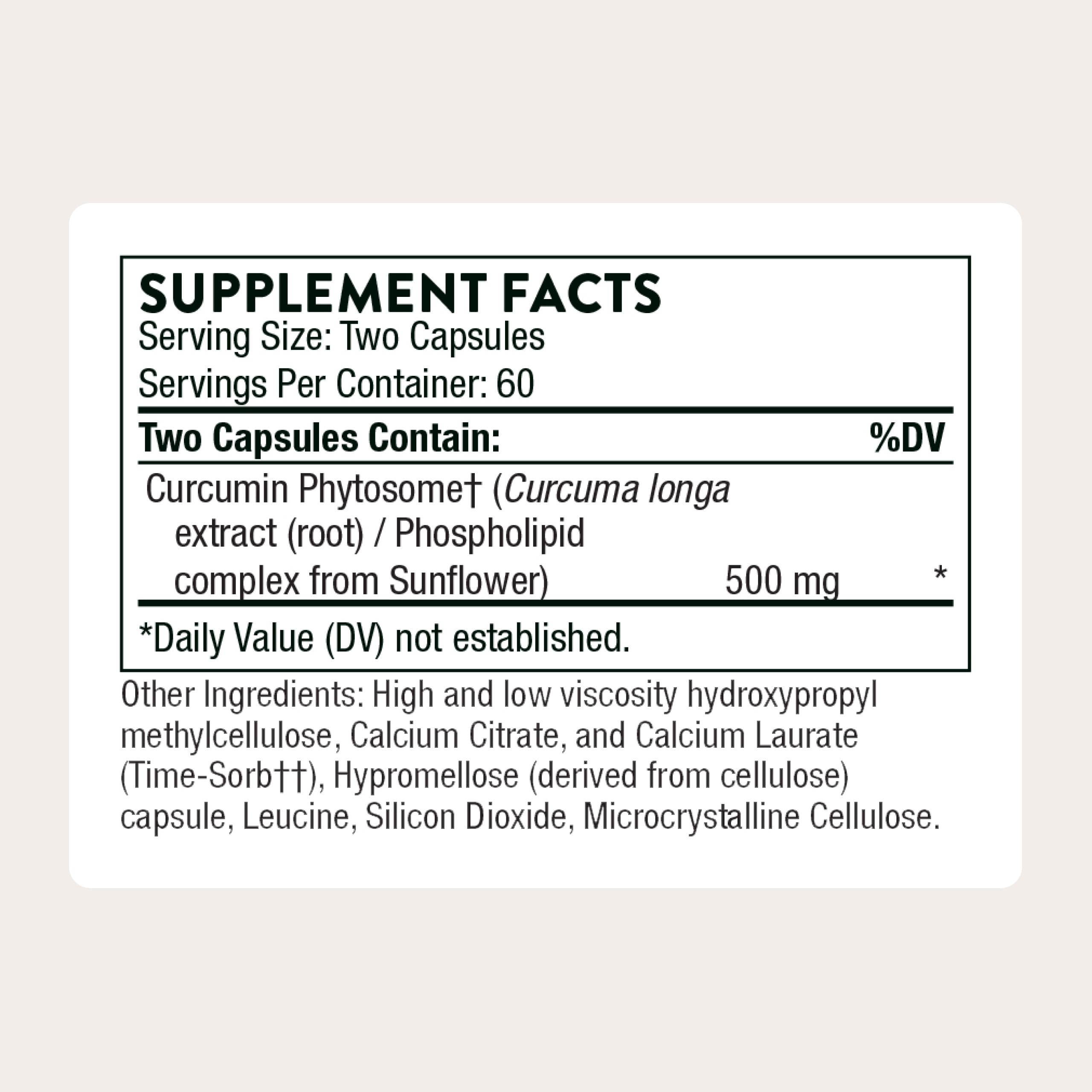 THORNE Curcumin Phytosome 500 mg (Meriva) – Sustained Release, Clinically Studied, Supports Healthy Inflammation