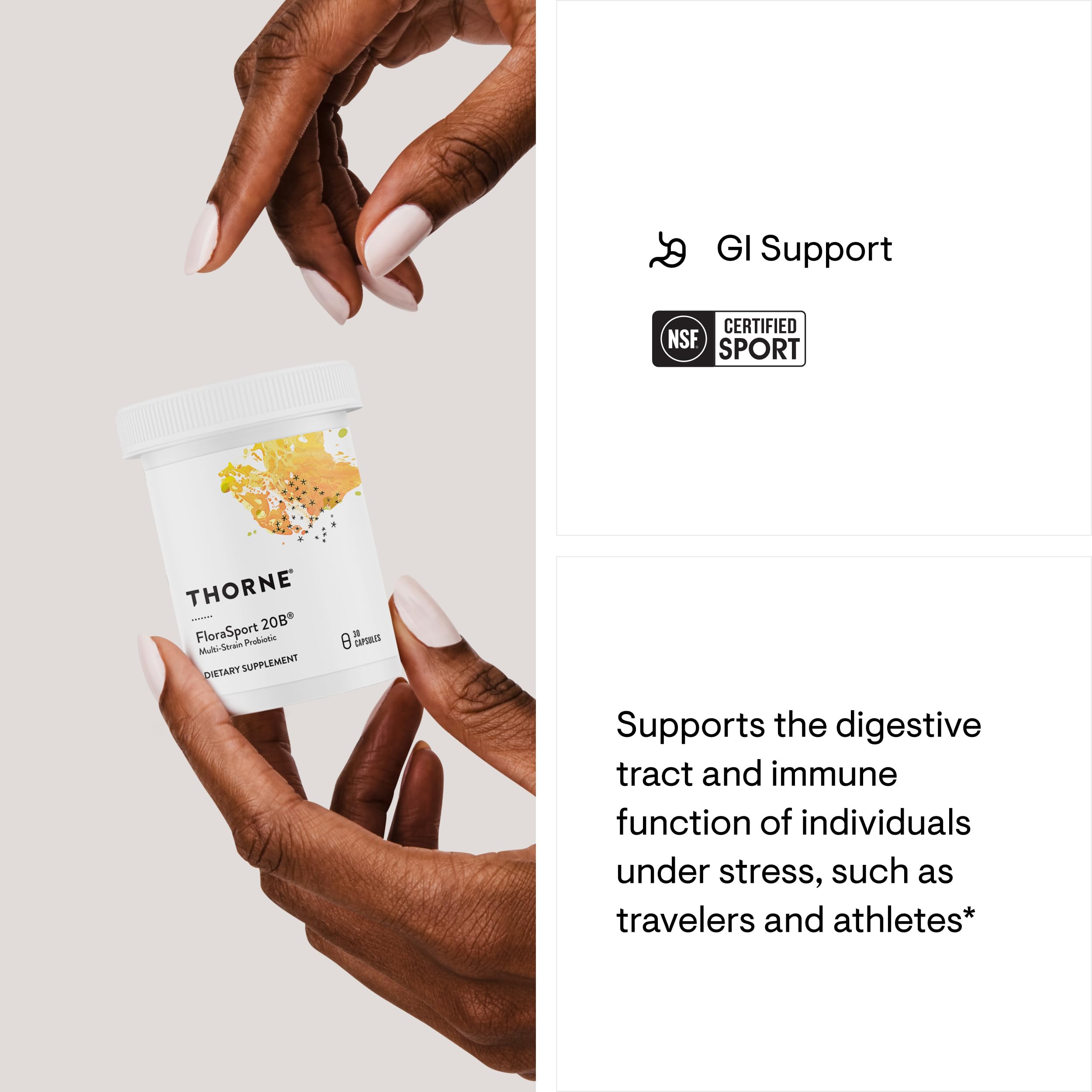 THORNE FloraSport 20B Probiotic – 30 Servings | Digestive, Immune Support & NSF Certified for Sport