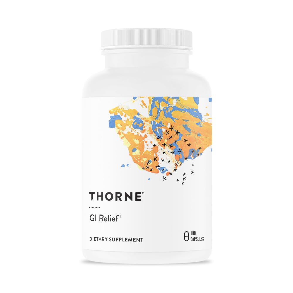 THORNE GI Relief - Digestive Support Supplement with Marshmallow Root, Aloe Vera, DGL & Slippery Elm Bark | 90 Servings