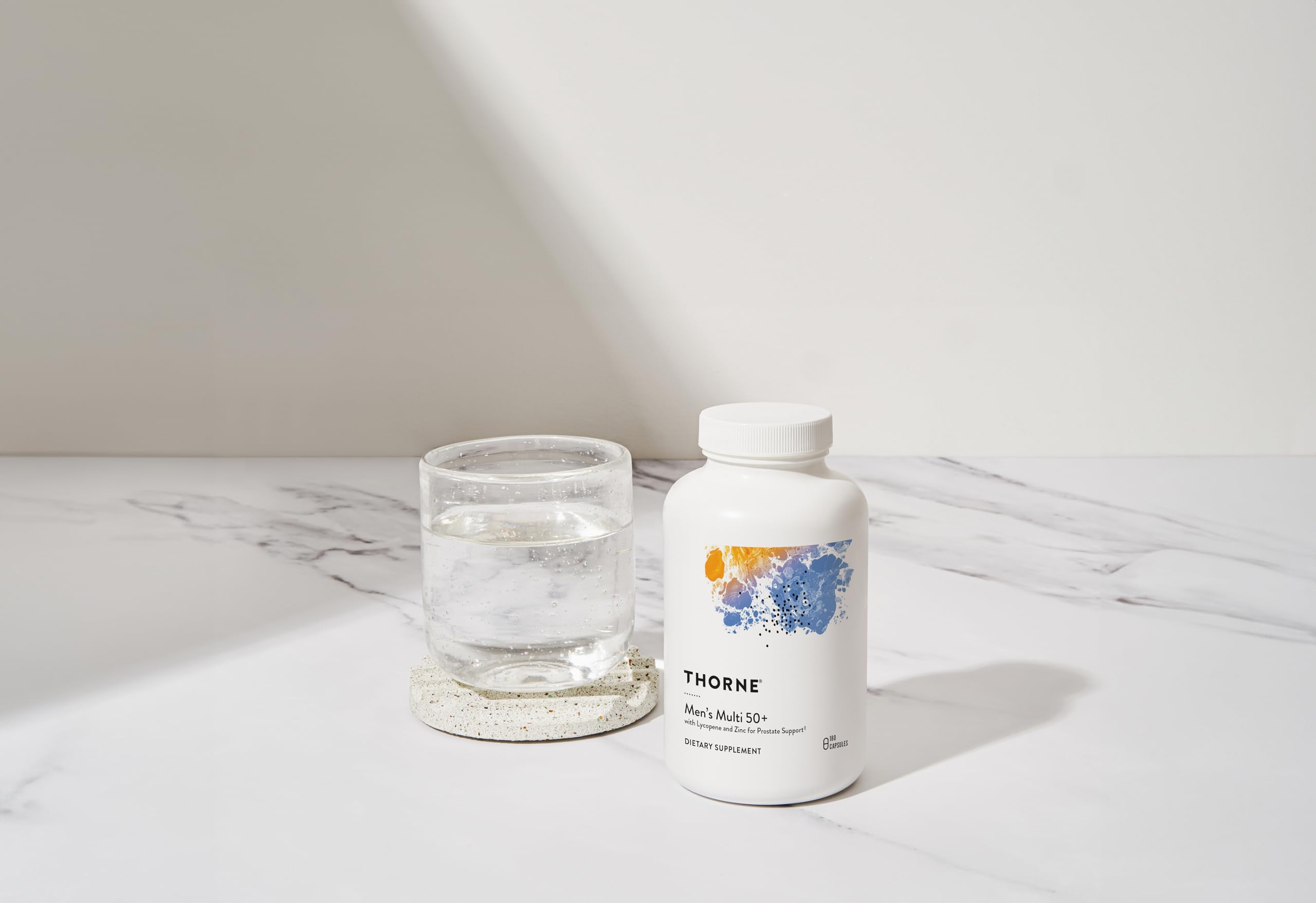 THORNE Men's Multi 50+ | Comprehensive Daily Multivitamin for Heart, Brain, Prostate & Immune Health | 180 Capsules