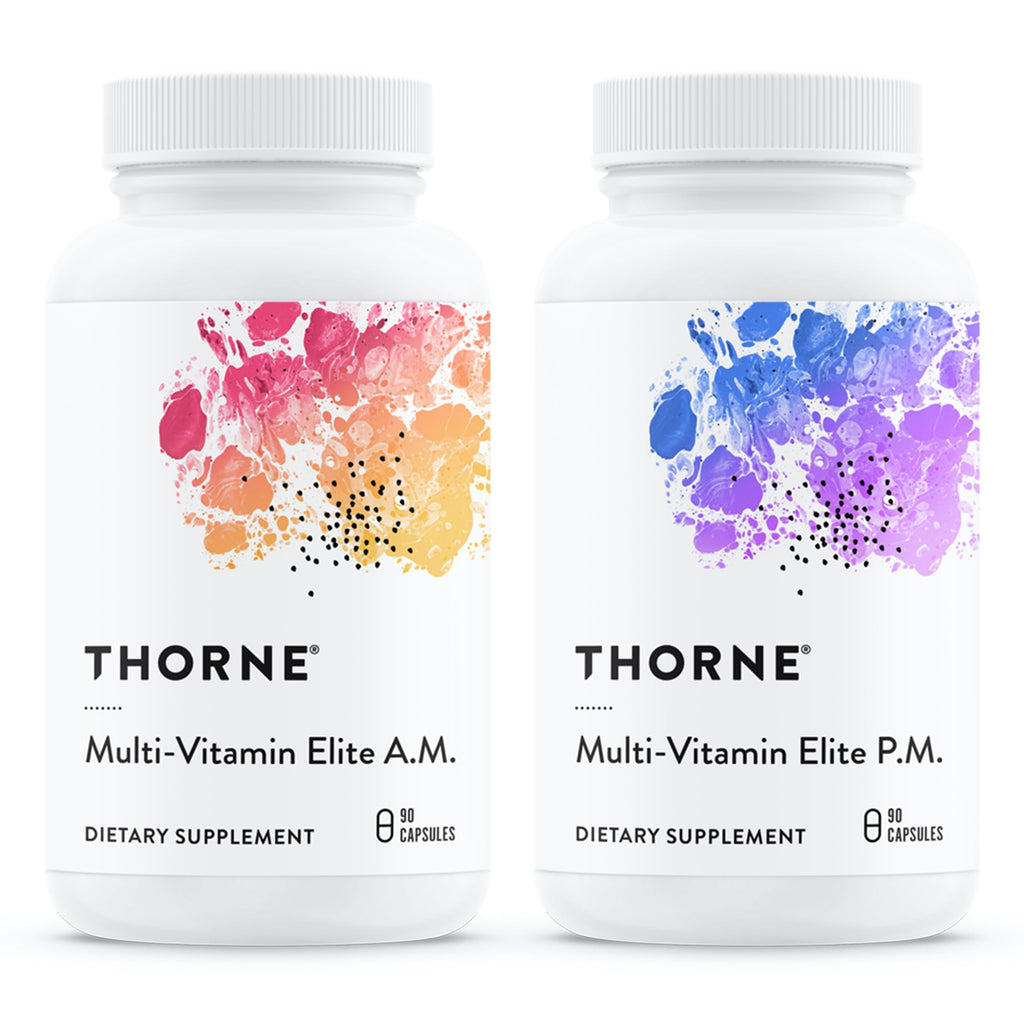 THORNE Multi-Vitamin Elite – AM & PM Daily Nutritional Supplement (Gluten-Free, Dairy-Free) | 180 Capsules