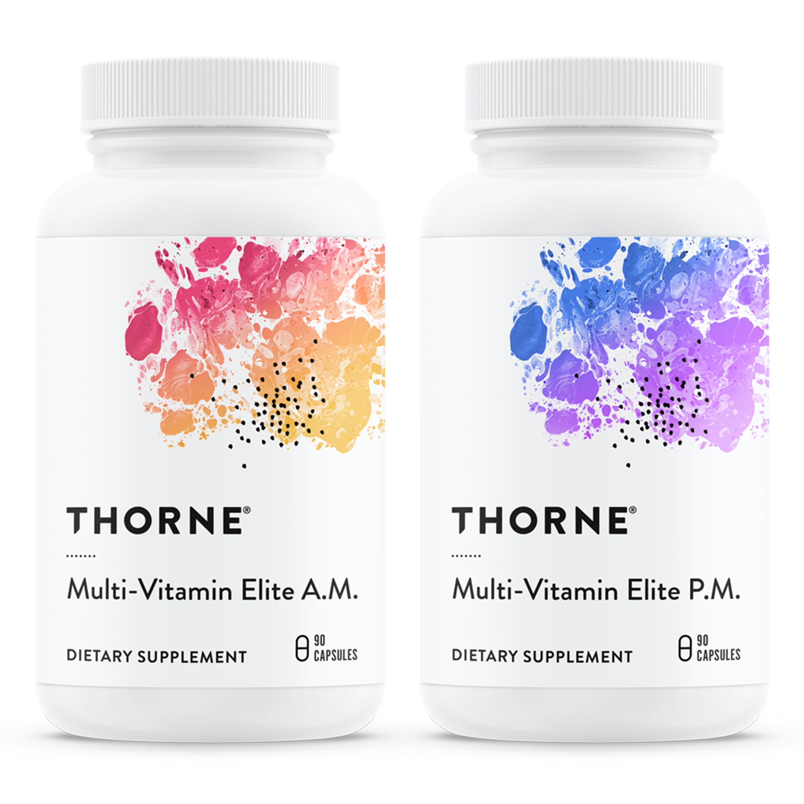 THORNE Multi-Vitamin Elite – AM & PM Daily Nutritional Supplement (Gluten-Free, Dairy-Free) | 180 Capsules