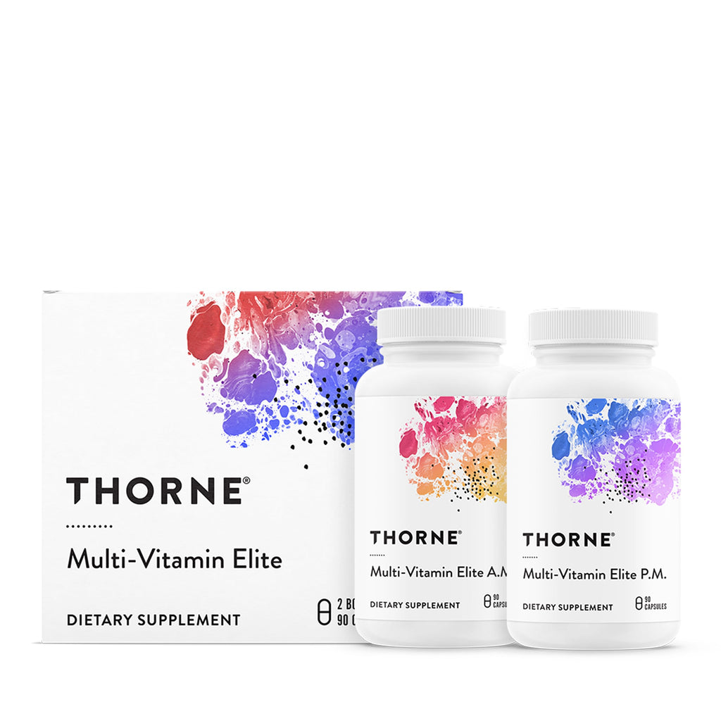 THORNE Multi-Vitamin Elite – AM & PM Daily Nutritional Supplement (Gluten-Free, Dairy-Free) | 180 Capsules