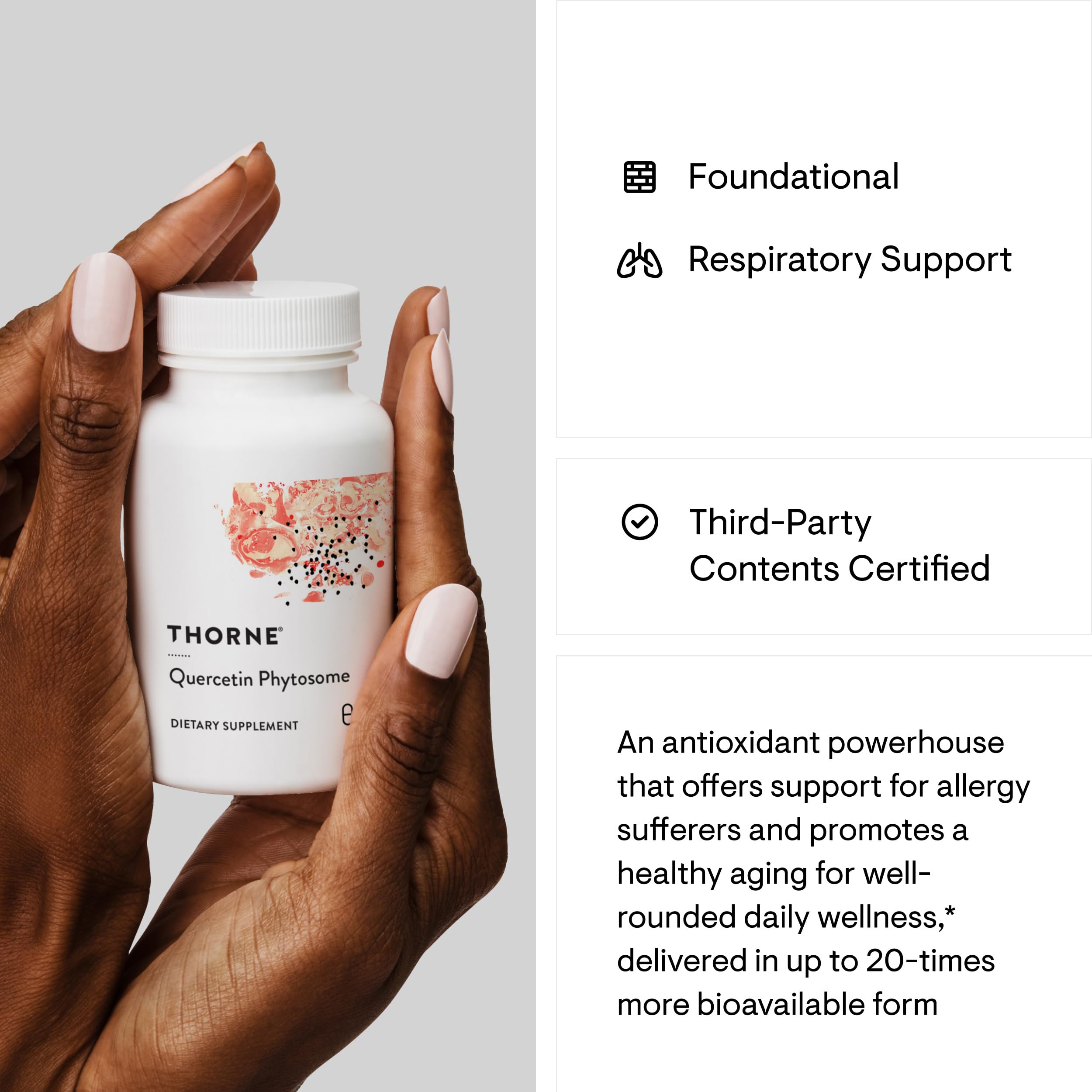 THORNE Quercetin Phytosome – Immune & Respiratory Support, Seasonal Allergy Relief | 60 Servings