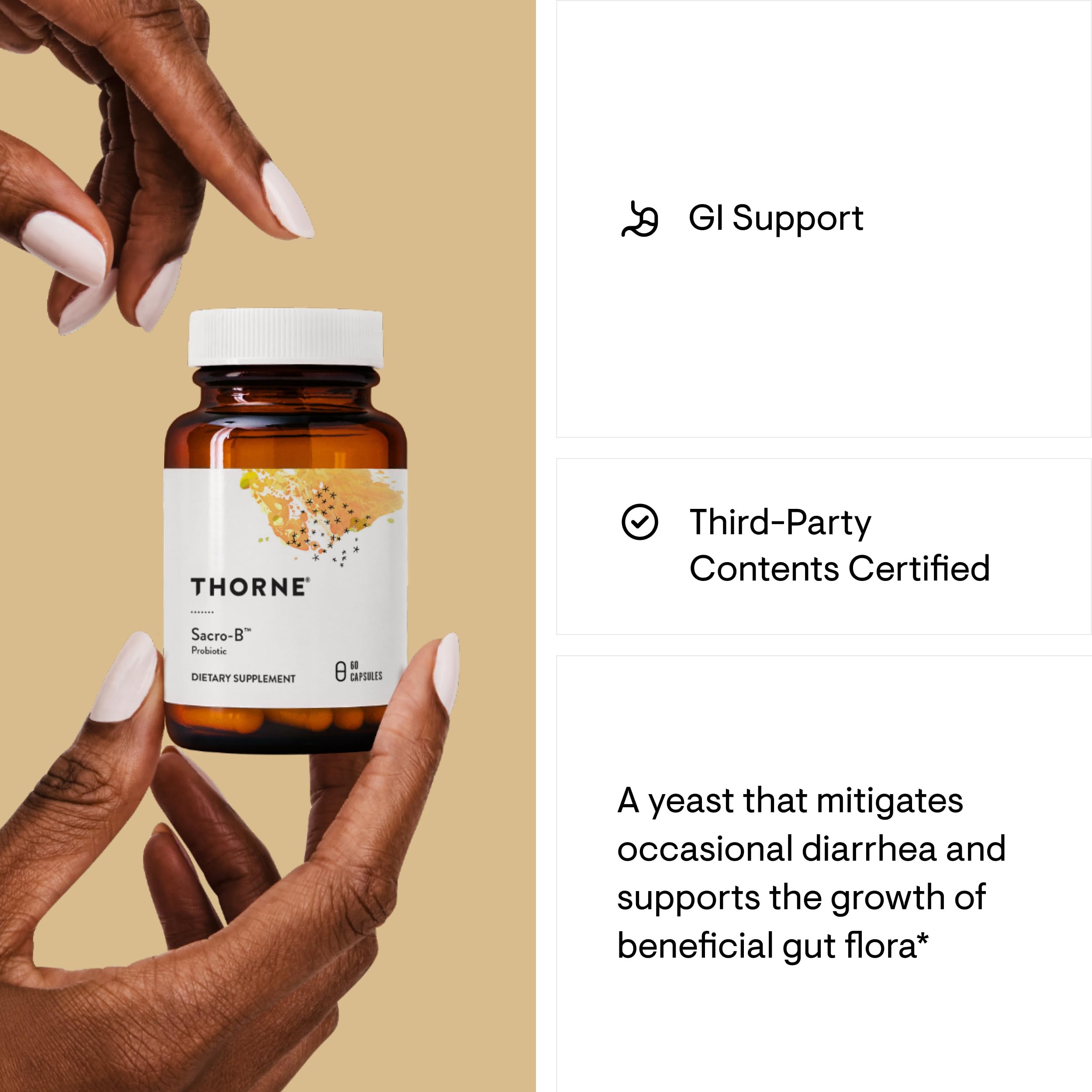 THORNE Sacro-B Probiotic – Gut Health, Immune Support & Gentle Constipation Relief