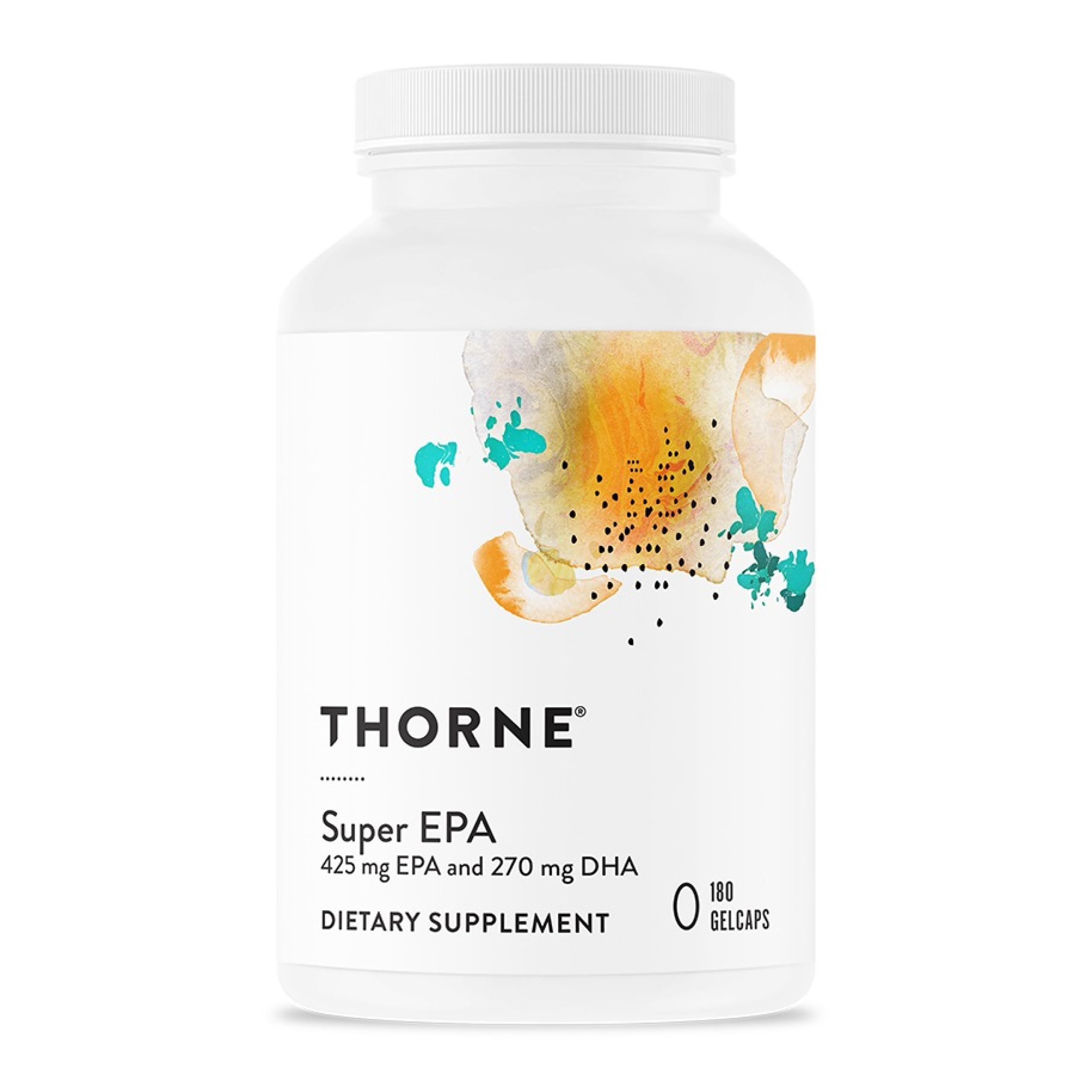 THORNE Super EPA Omega-3 - EPA 425mg & DHA 270mg | 180 Gelcaps - Gluten, Dairy & Soy-Free