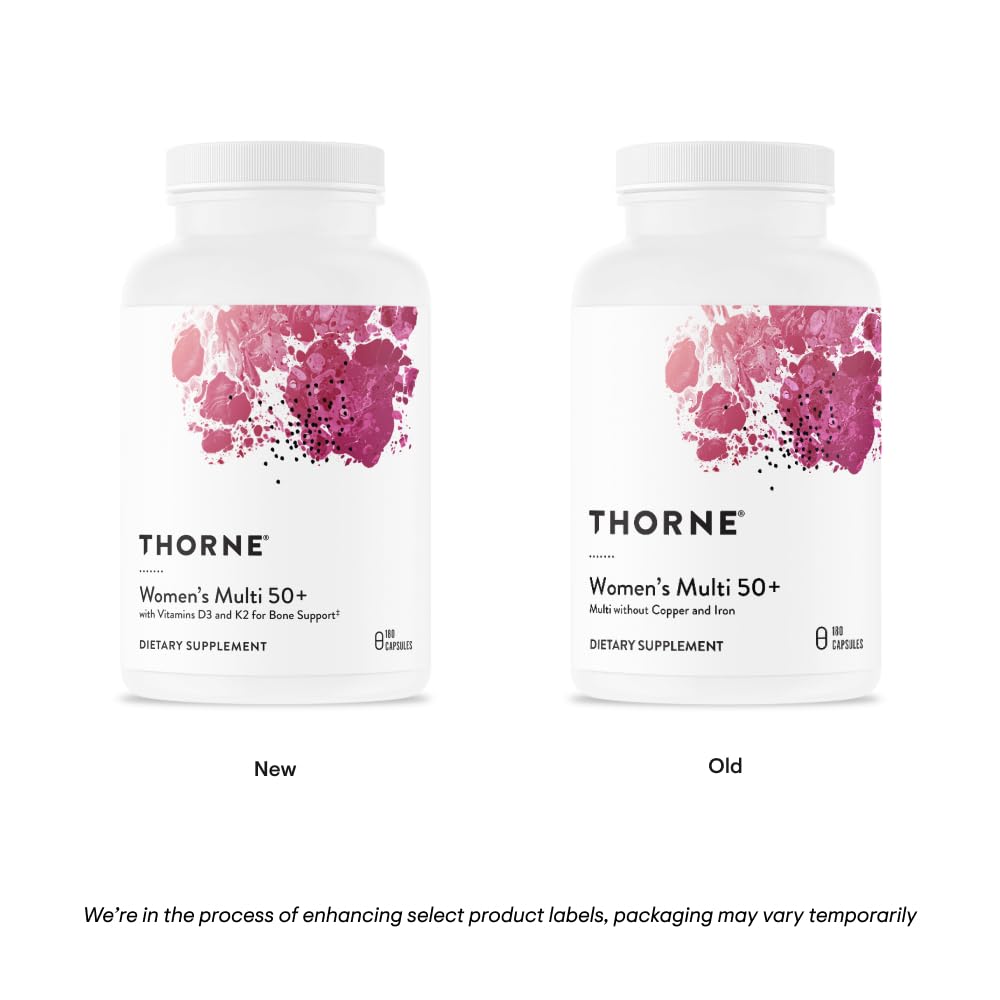 THORNE Women’s Multi 50+ – Comprehensive Daily Multivitamin for Heart, Bone & Immune Health | 180 Capsules
