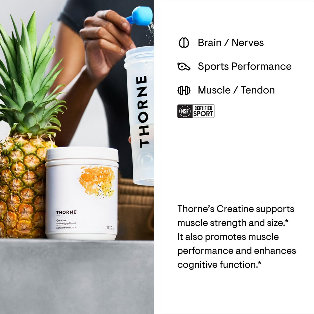THORNE Creatine Monohydrate Powder – Pineapple Orange, 5 g/Serving, 60 Servings – NSF Certified for Sport