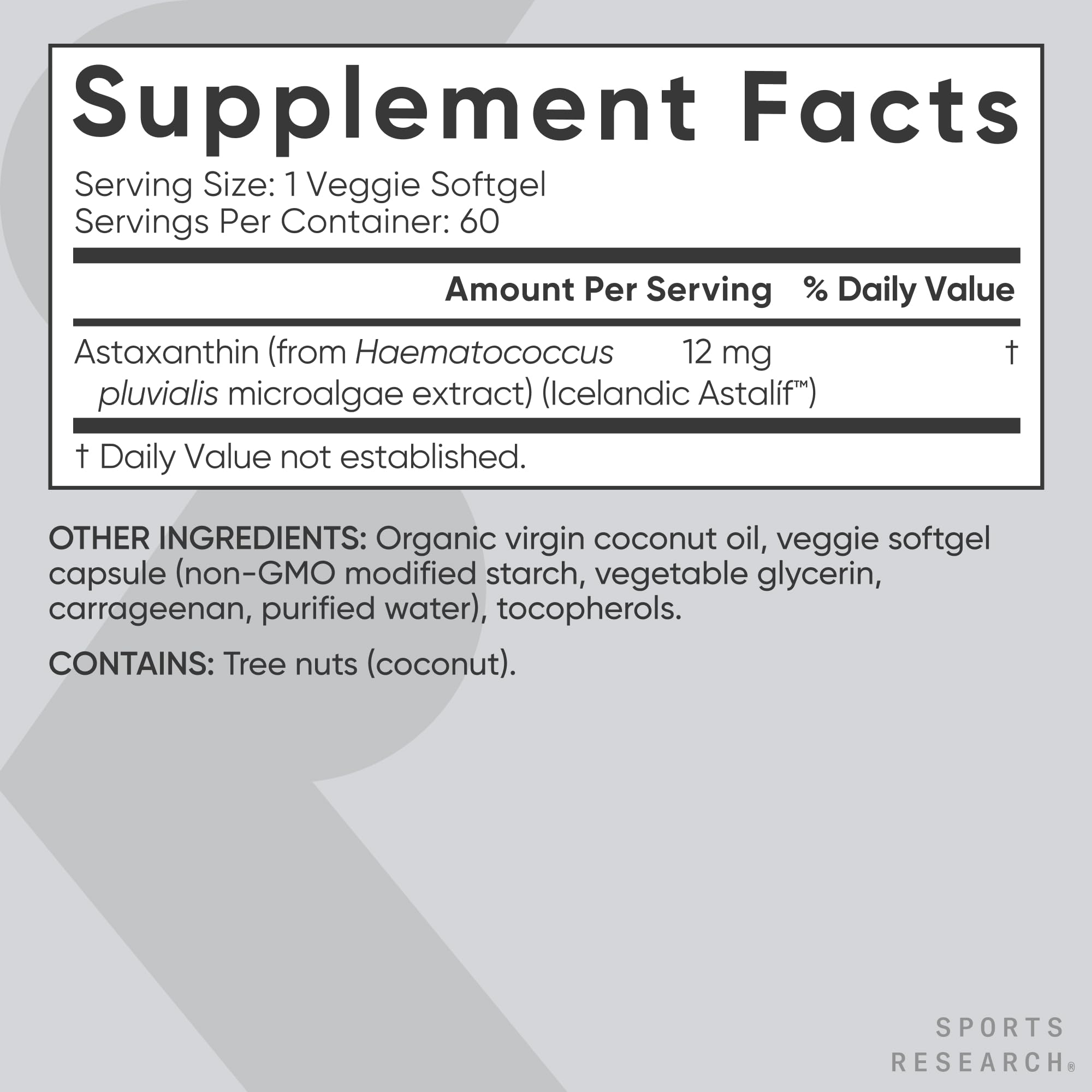 Sports Research Triple Strength Vegan Astaxanthin 12mg - Algae-Based, Non-GMO, 60 Softgels by Sports Research | The Hackers Market