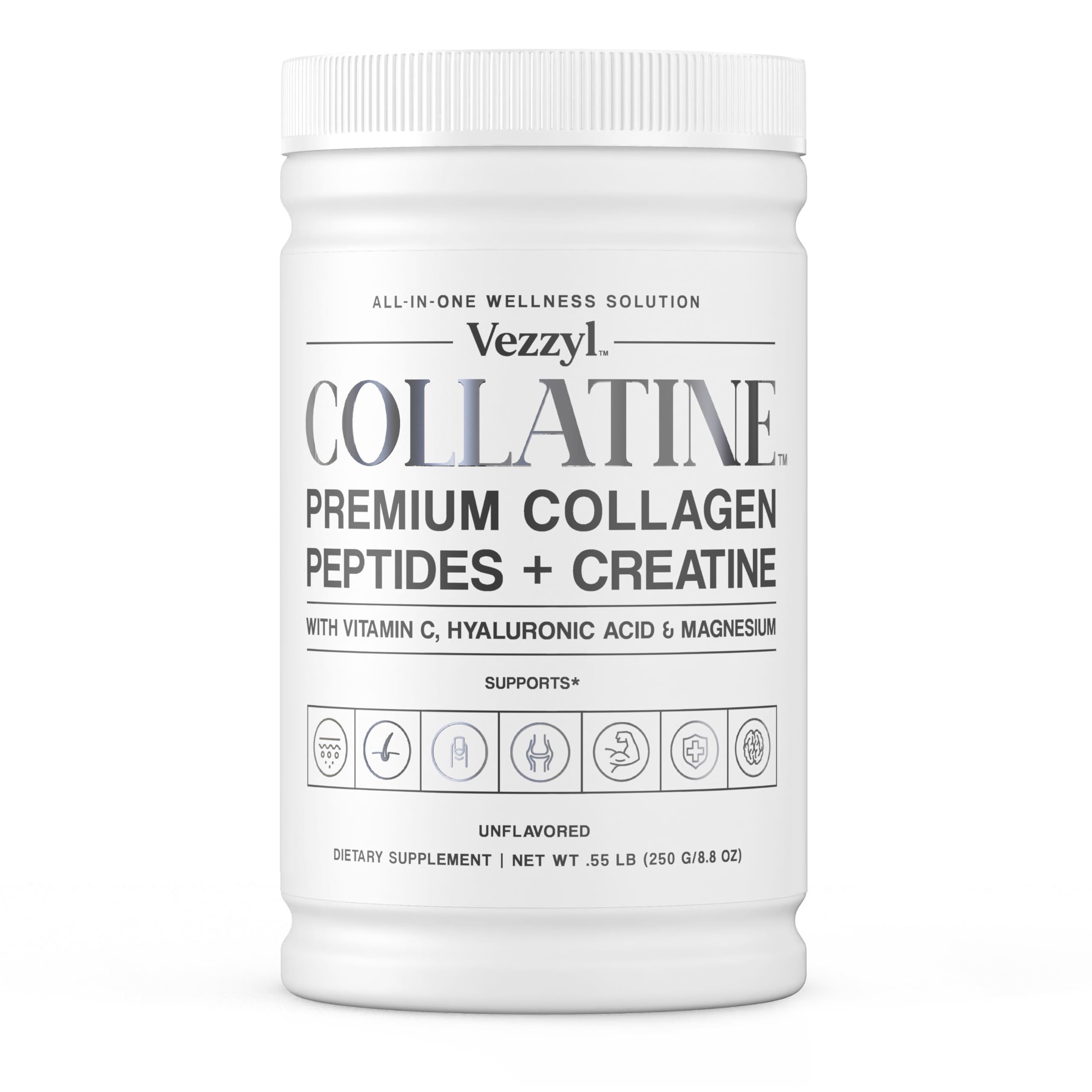 Vezzyl Collatine – Premium Collagen Peptides + Creatine + Vitamin C, HA & Magnesium
